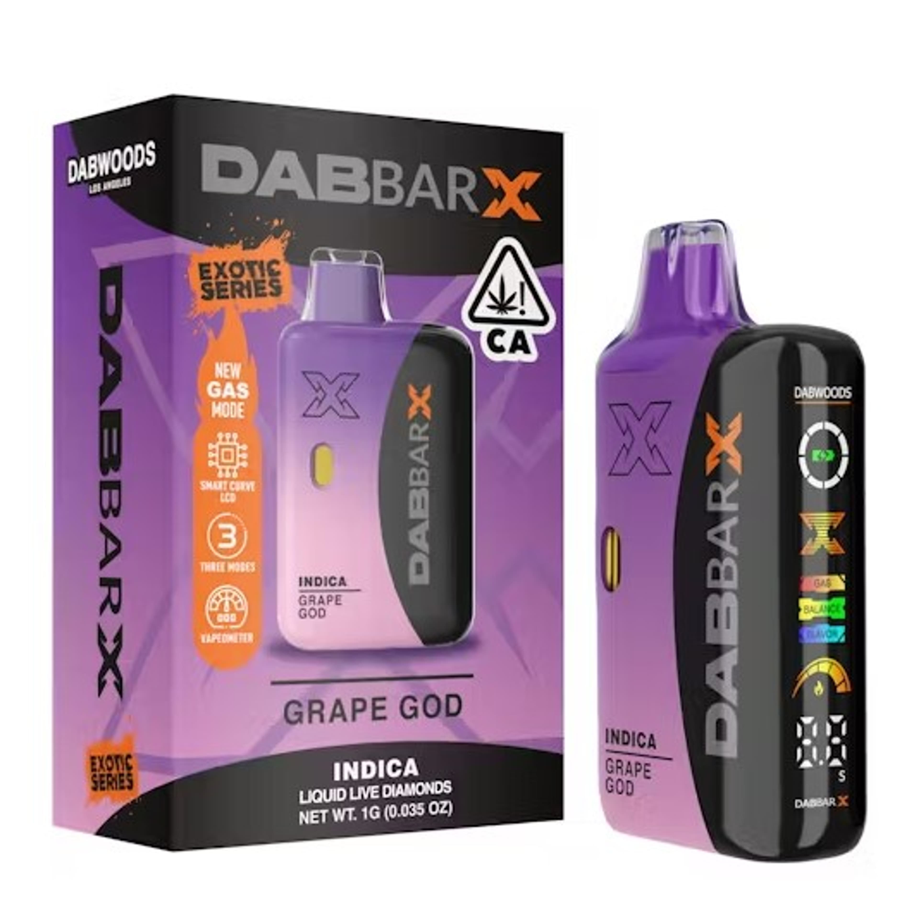 Dabwoods AIO - Grape God - Liquid Live Diamonds Dabbar X (Exotic Series) All-In-One Vape - 1g - Dabwoods - AIO - $39.99 - Disposable Vape Pens (All In One)