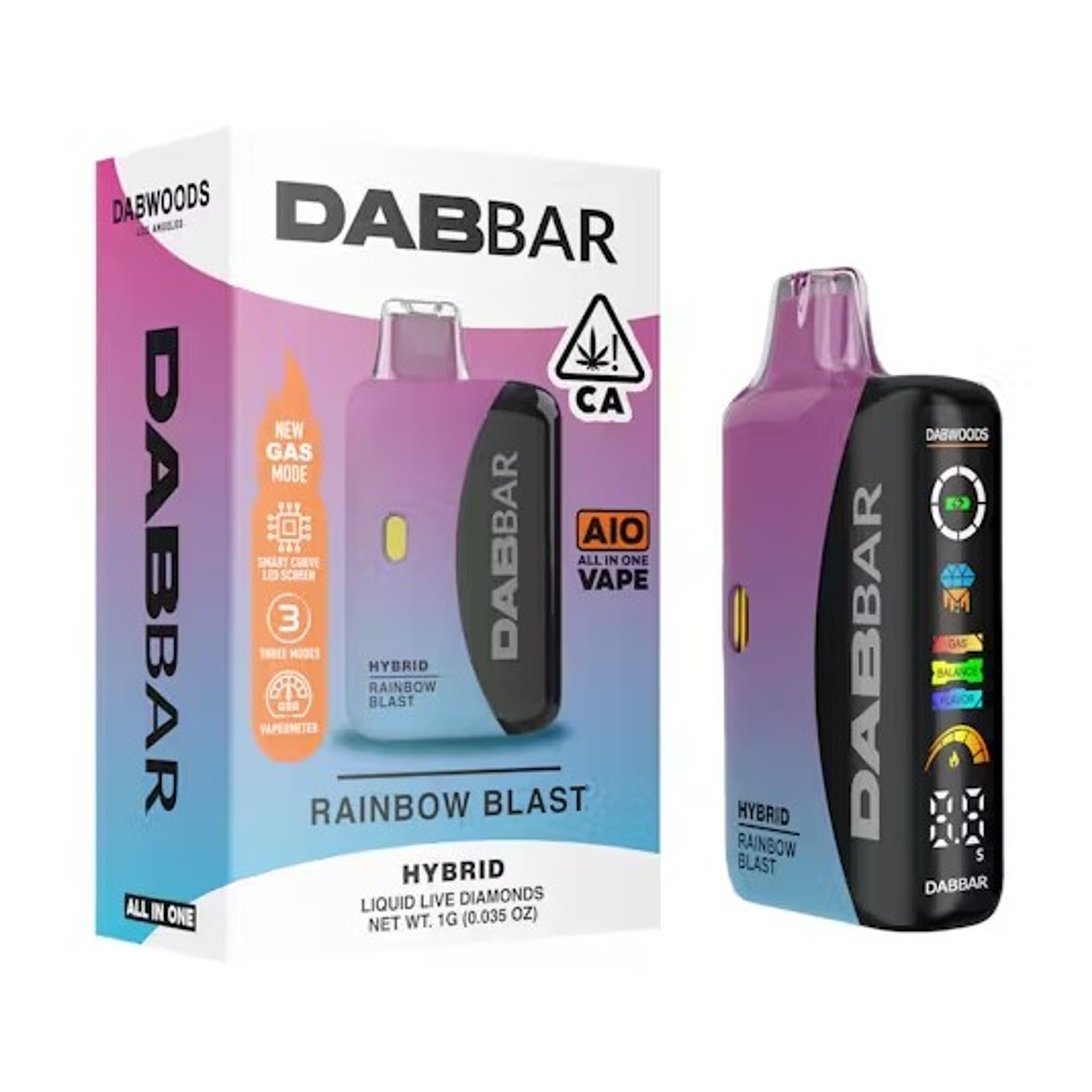 Dabwoods AIO - Rainbow Blast - Liquid Live Diamonds Dabbar 3.0 All-In-One Vape - 1g - Dabwoods - AIO - $39.99 - Disposable Vape Pens (All In One)