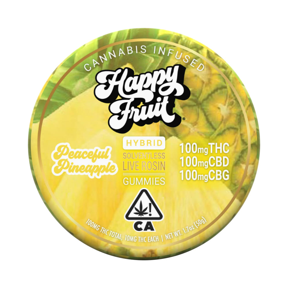 Peaceful Pineapple 1:1:1 THC/CDB/CBG (H) Live Rosin Gummies *B1G1 EVERYDAY* - Happy Fruit - Peaceful Pineapple (H) - $16 - Edibles