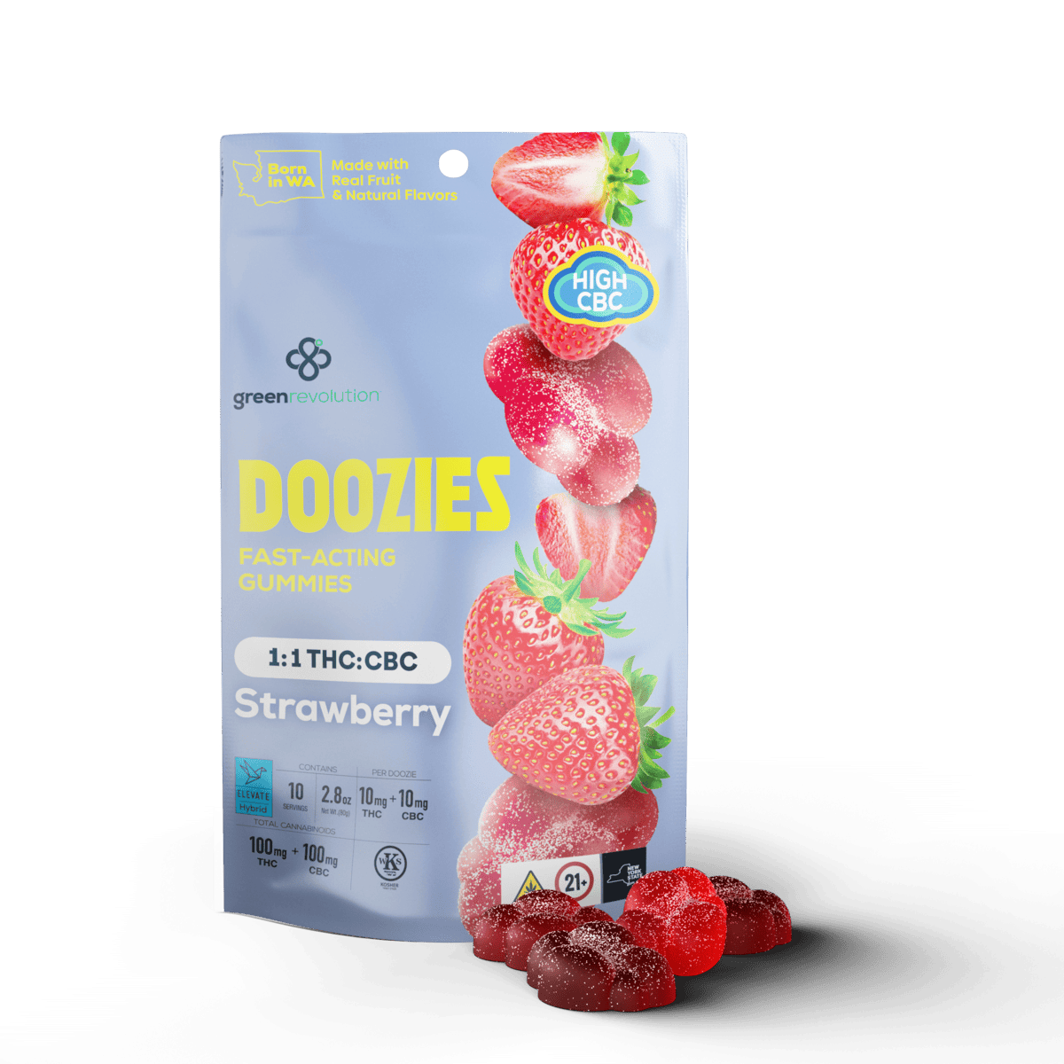 Strawberry (H) 1:1 THC/CBC *B2G1 EVERYDAY* - Doozies - Strawberry 1:1 THC/CBC - $8 - Edibles