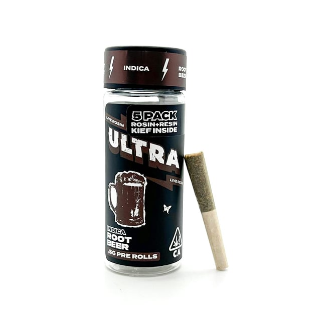 Root Beer Live Rosin and Live Resin Preroll 5pk .5g