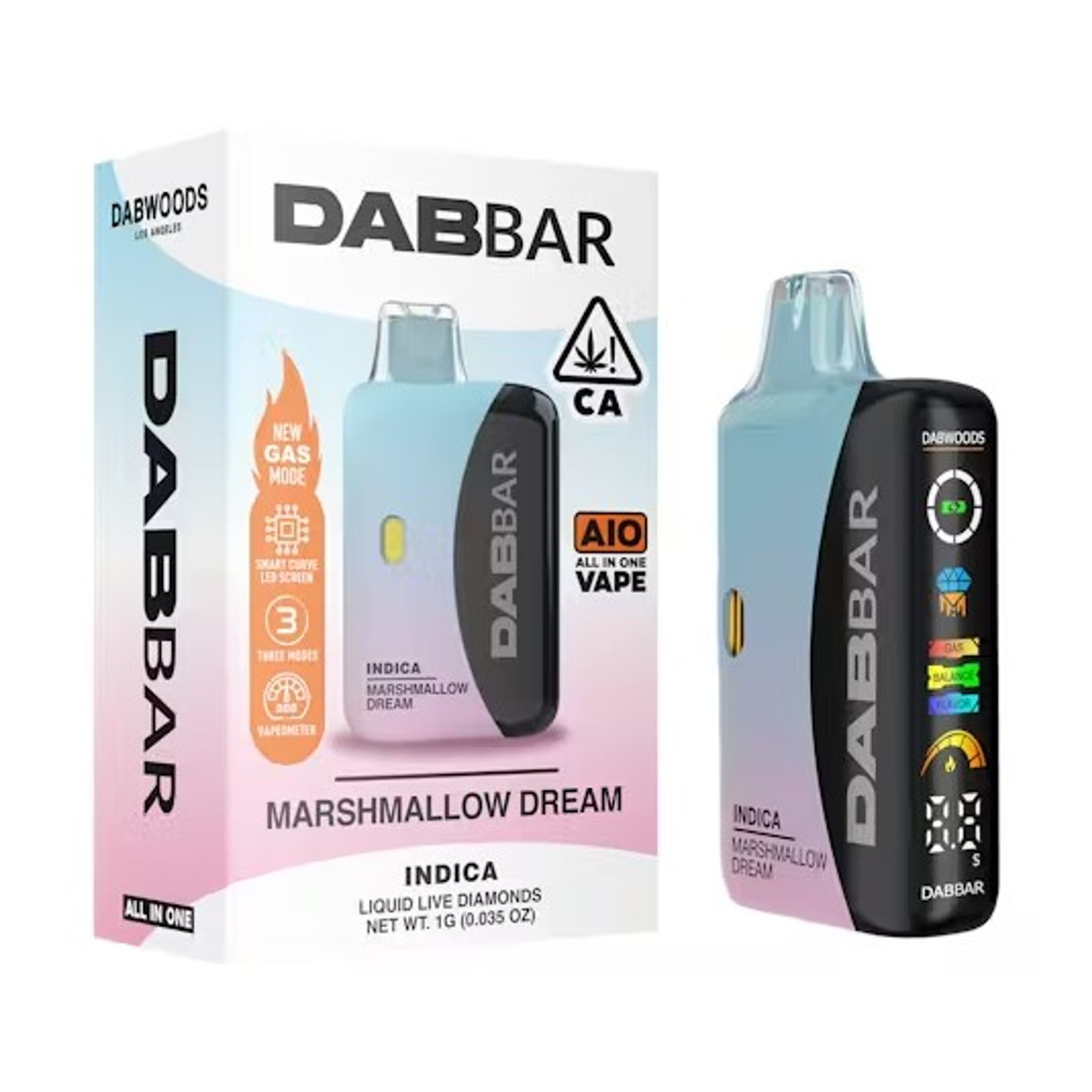 Dabwoods AIO - Marshmallow Dream - Liquid Live Diamonds Dabbar 3.0 All-In-One Vape - 1g - Dabwoods - AIO - $39.99 - Disposable Vape Pens (All In One)