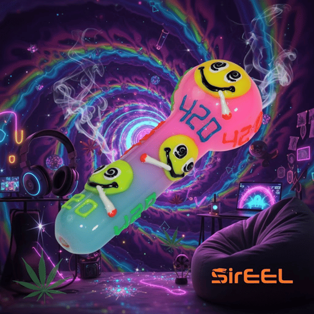 Hand Pipe 5" - Smiley High UV
