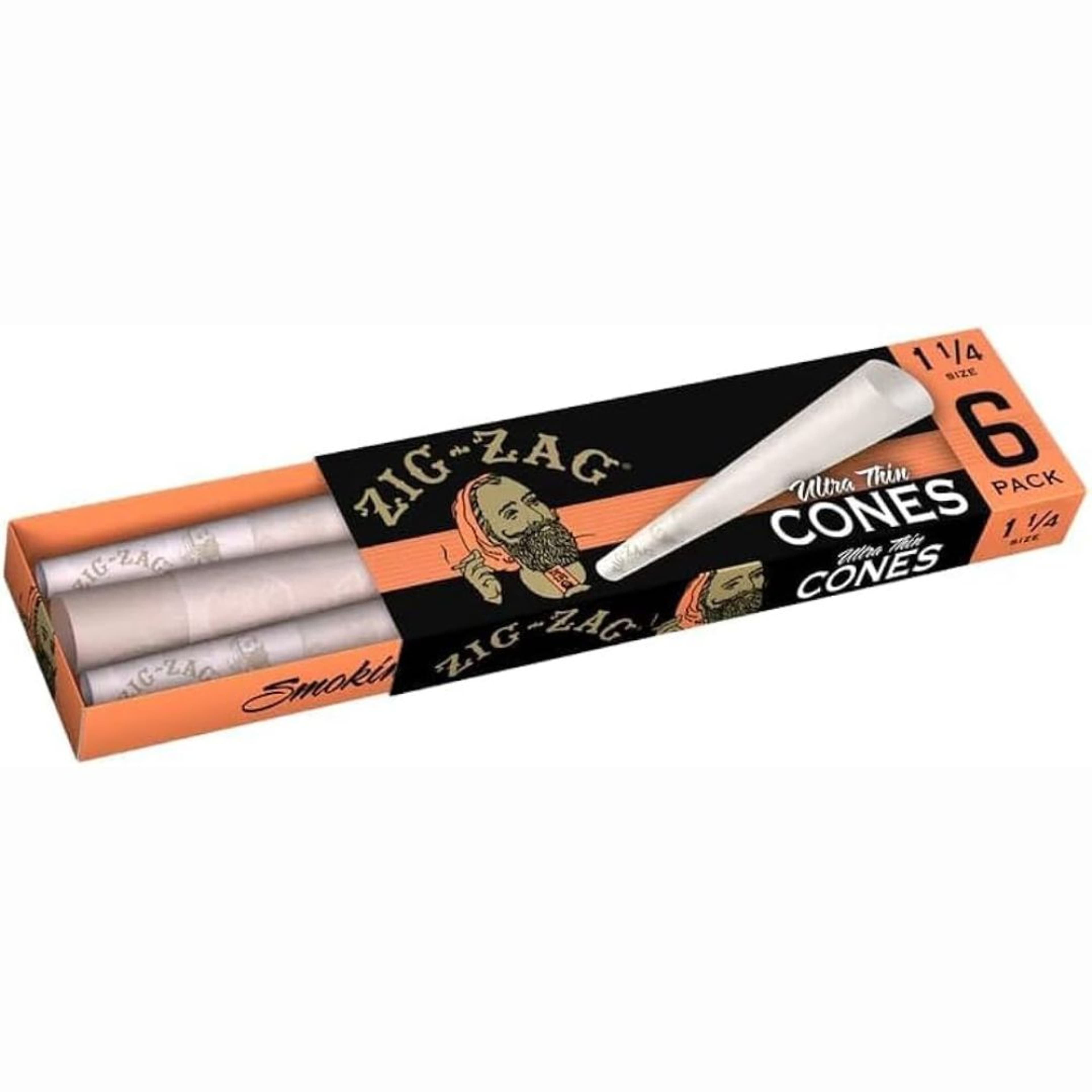 Ultra Thin Pre-Rolled Cones 1 1/4" 6pc - ZIG-ZAG - - $3.25 - Accessories