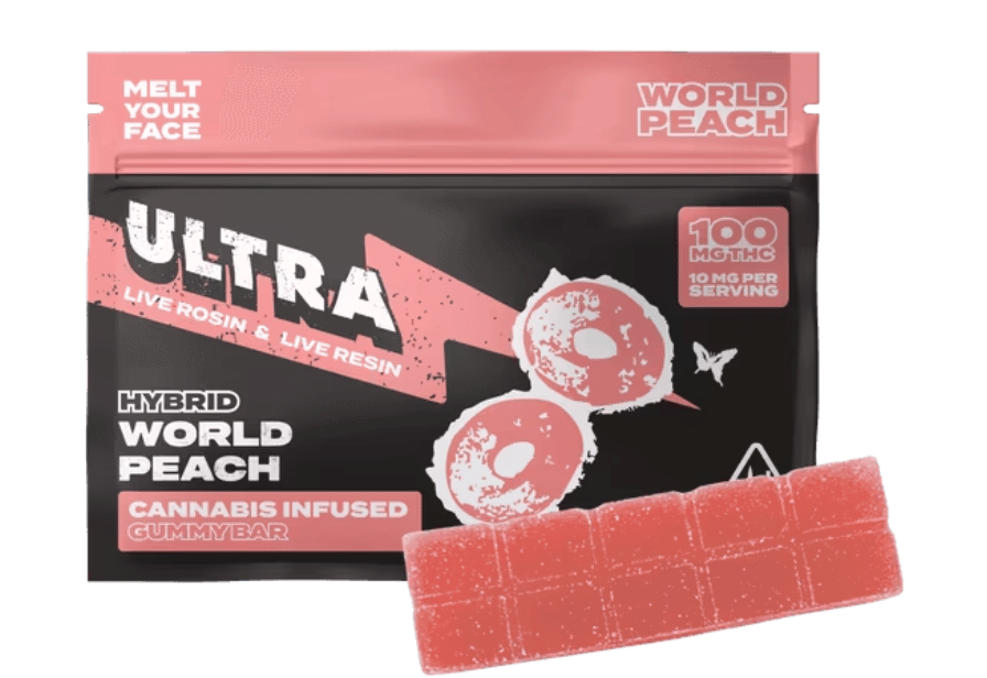100mg World Peach Hybrid Gummy Bar - ULTRA -  - $11.25 - Edibles