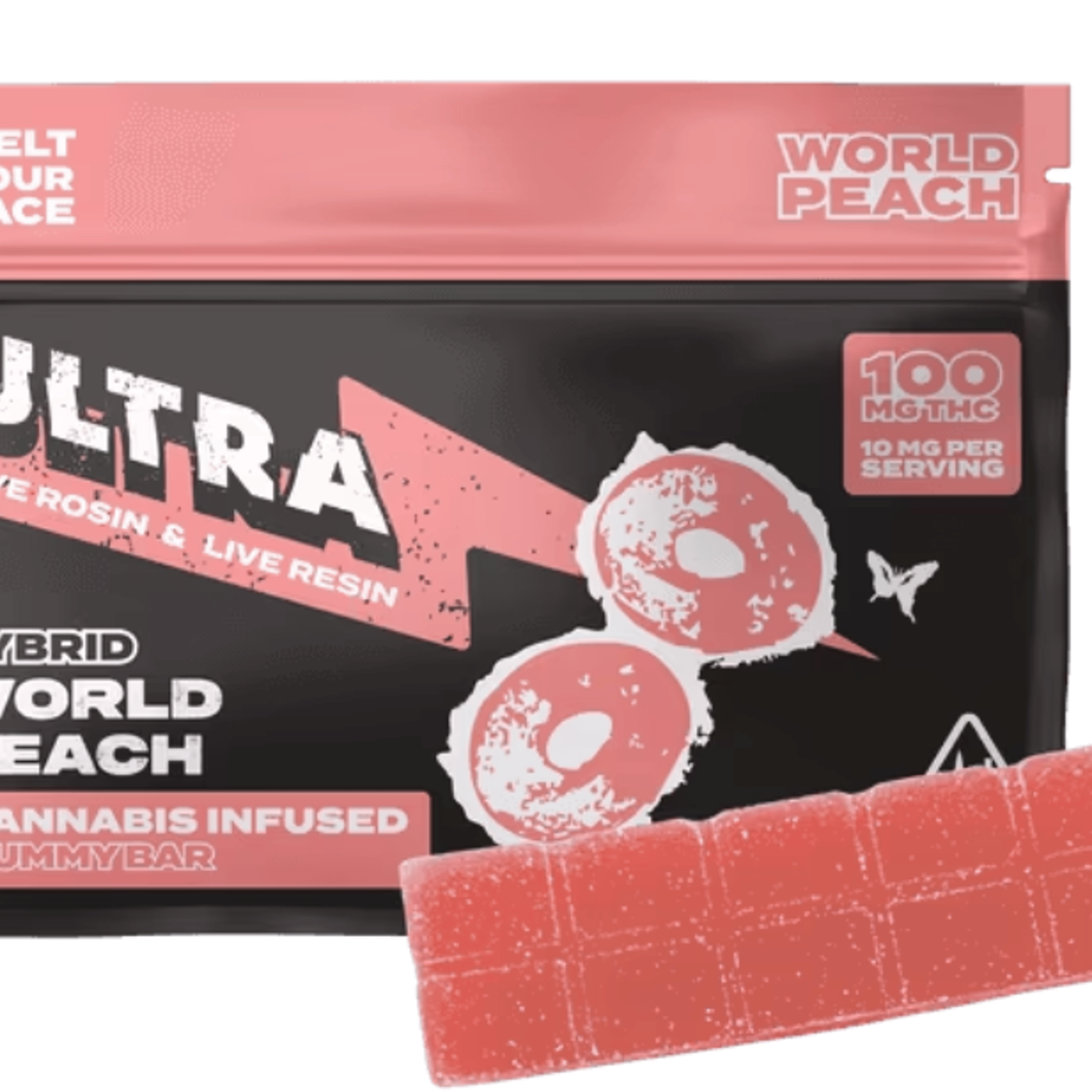100mg World Peach Hybrid Gummy Bar - ULTRA - - $11.25 - Edibles