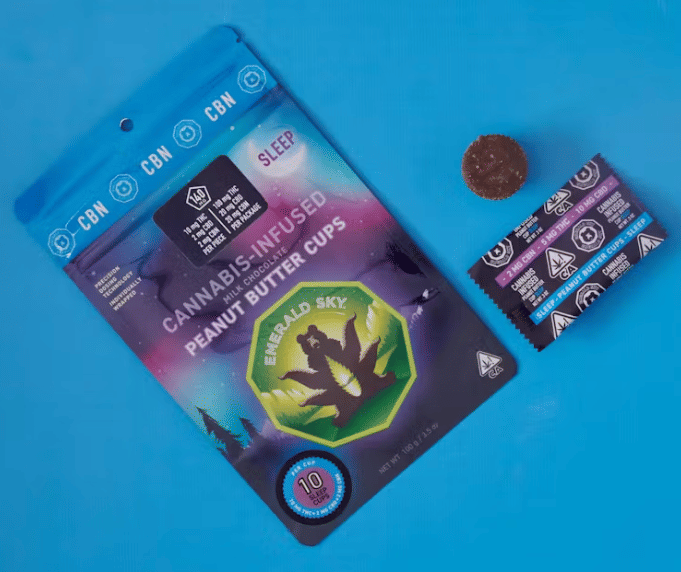 Sleep Milk Chocolate Peanut Butter Cups 100mg - Emerald Sky - PB Cups - $18 - Edible