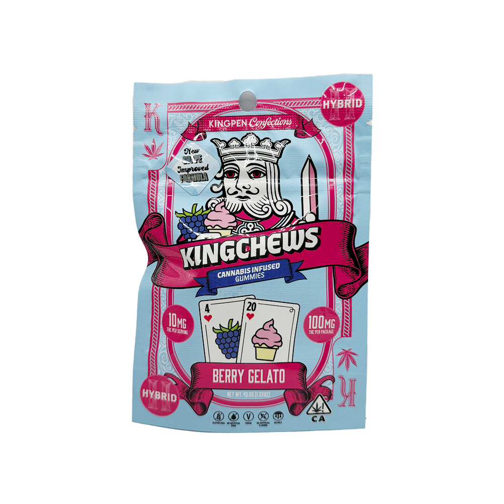 KingRoll Chew |  100mg Distillate THC Gummies - Berry Gelato - KingRoll -  - $15 - Edibles