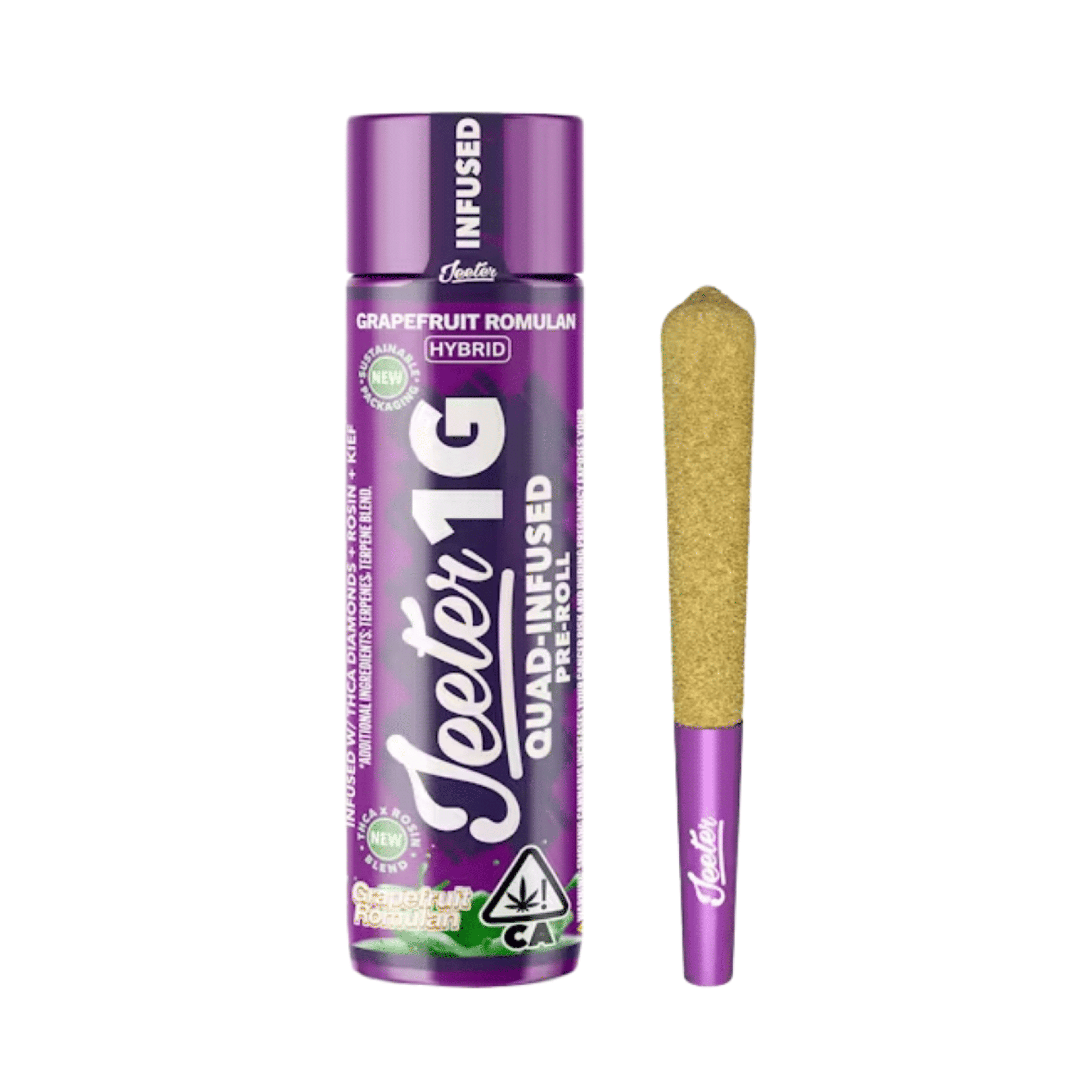 Grapefruit Romulan Infused 1g Preroll - Jeeter - - $18.74 - Preroll