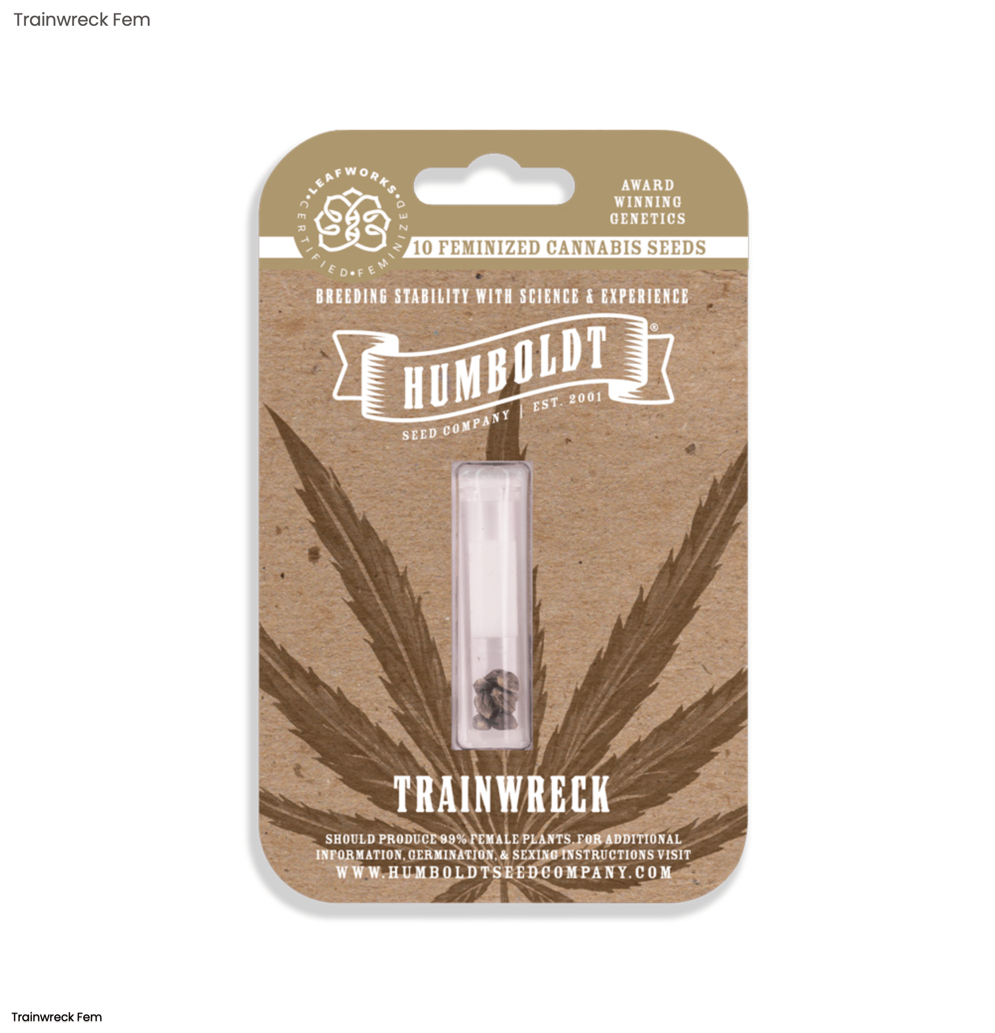 Trainwreck - 10pk Feminized Seeds - Humboldt Seed Company - Fem Seed - Sativa Dom - $100 - Seeds
