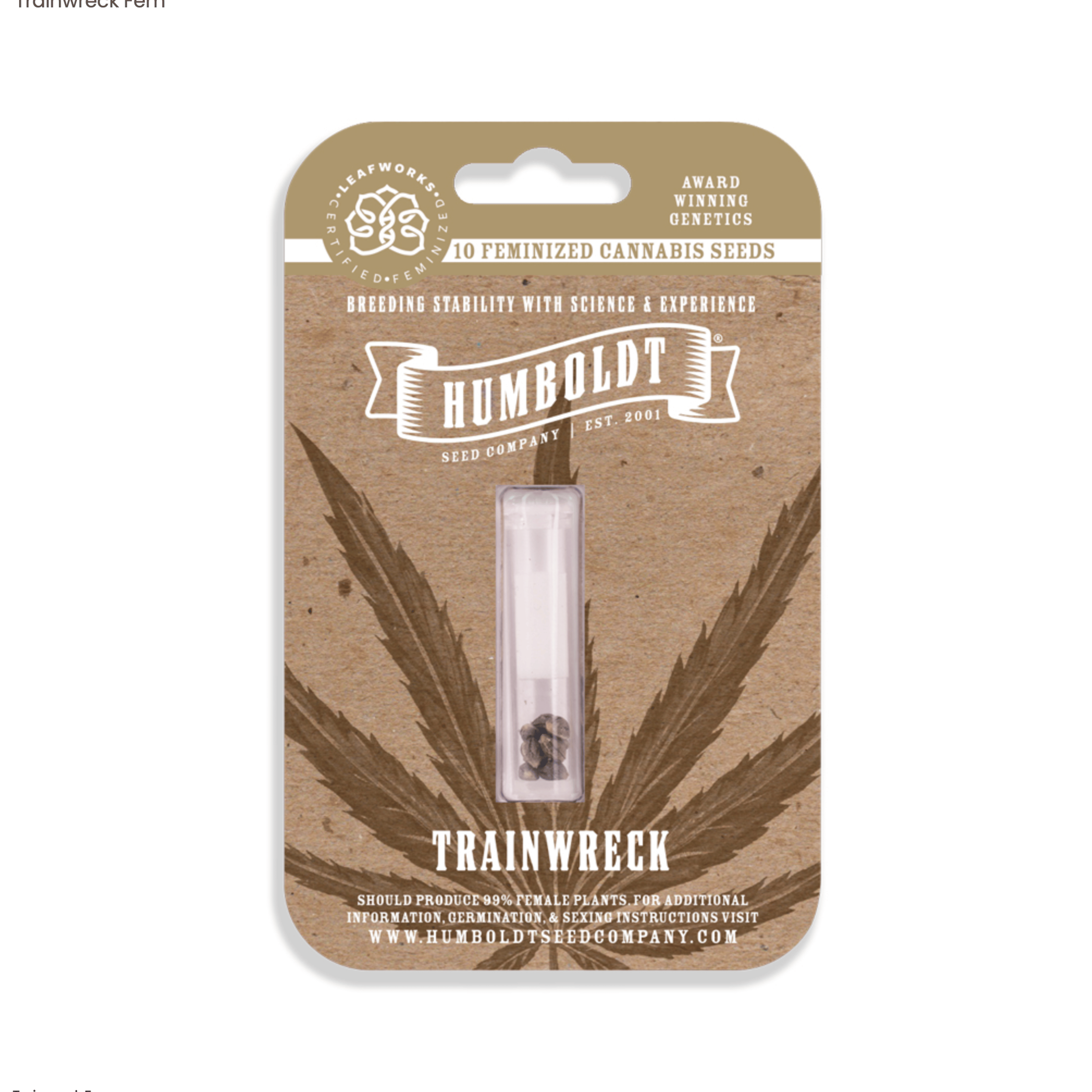 Trainwreck - 10pk Feminized Seeds - Humboldt Seed Company - Fem Seed - Sativa Dom - $100 - Seeds
