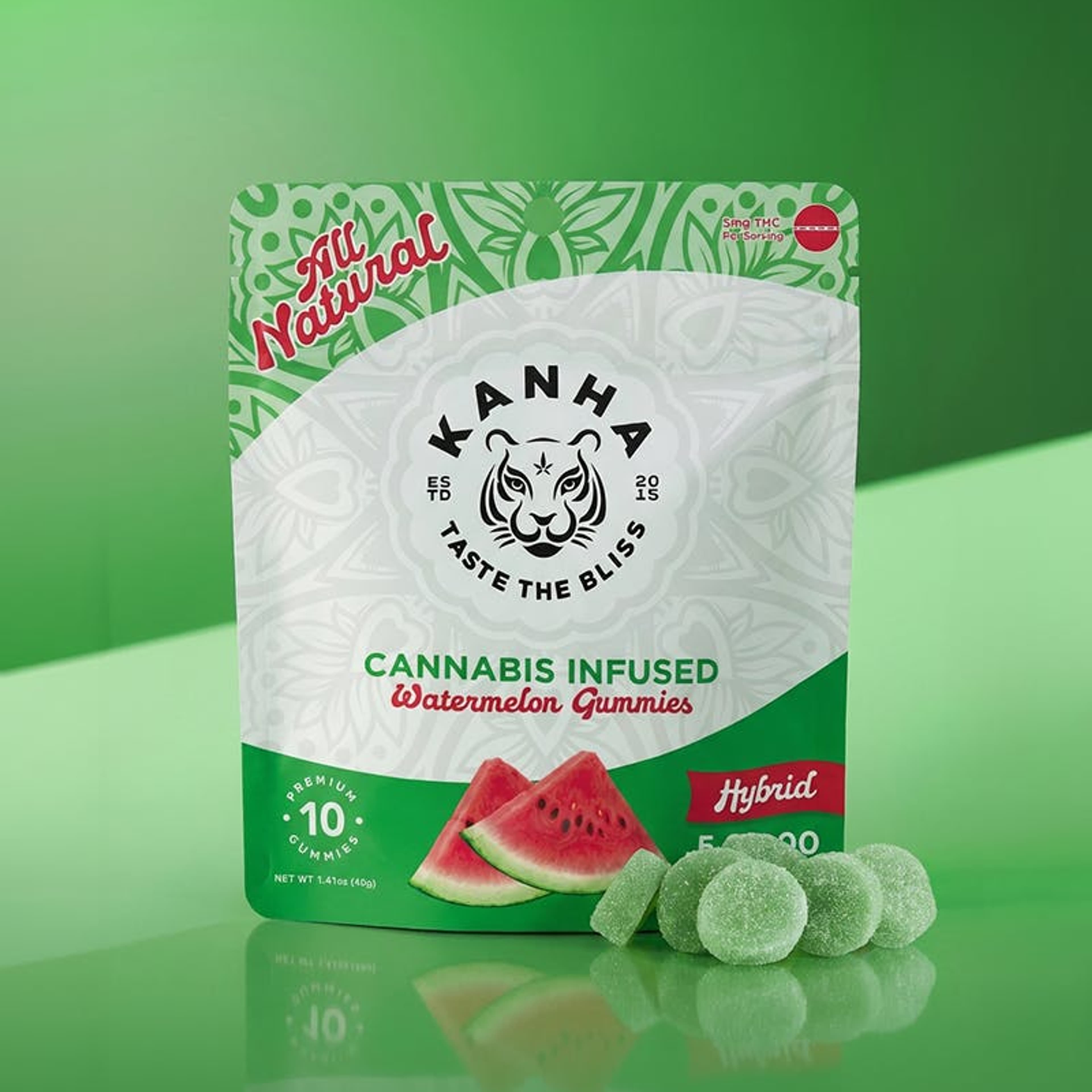 Watermelon | Classic | Hybrid | 100mg THC | 10-pack - KANHA - - $15 - Edibles