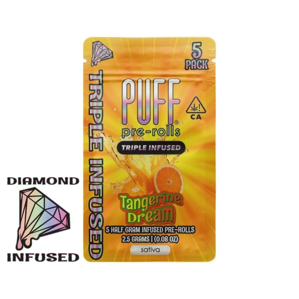 Tangerine Dream | Diamond Infused Pre-Rolls (5-Pack) [2.5g] - PUFF -  - $25 - Pre-Rolls
