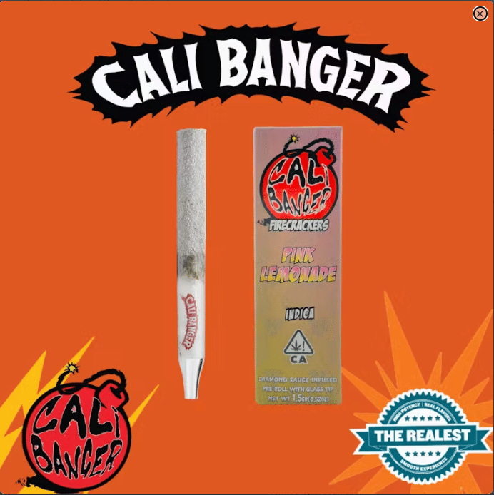 Pink Lemonade Infused Preroll 1.5g - Cali Banger - Preroll - $16 - Infused Preroll