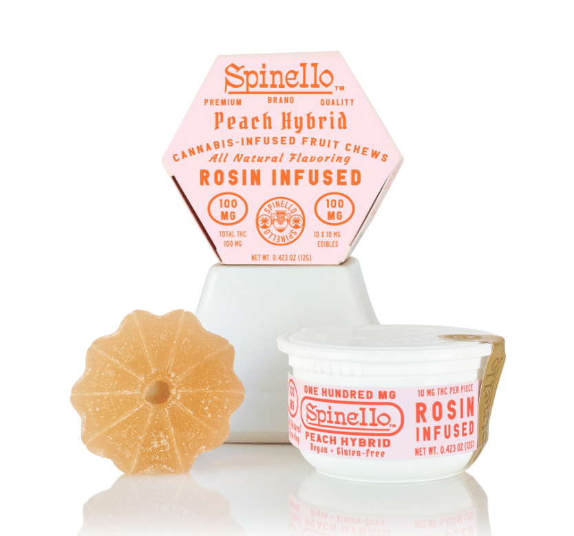 Peach | Rosin Fruit Chews | 100mg | H | - Spinello -  - $14.40 - Edibles