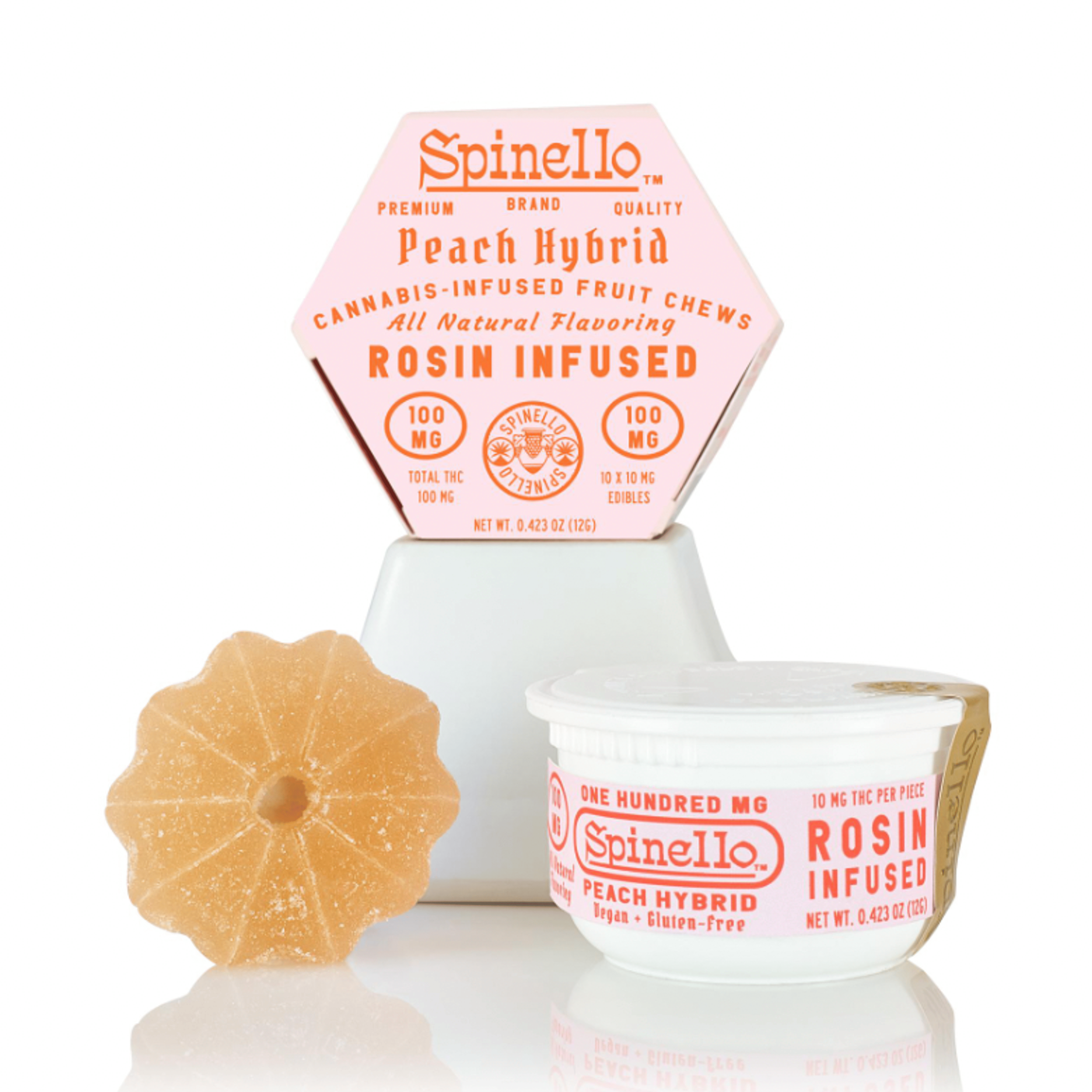 Peach | Rosin Fruit Chews | 100mg | H | - Spinello - - $14.40 - Edibles