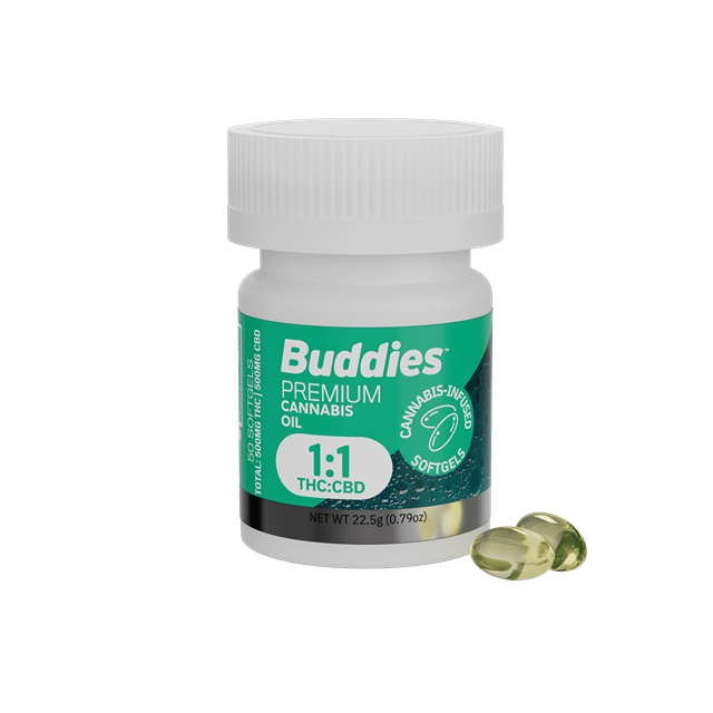 Softgels | 10mg:10mg CBD/THC | 50ct Bottle | 1000mg