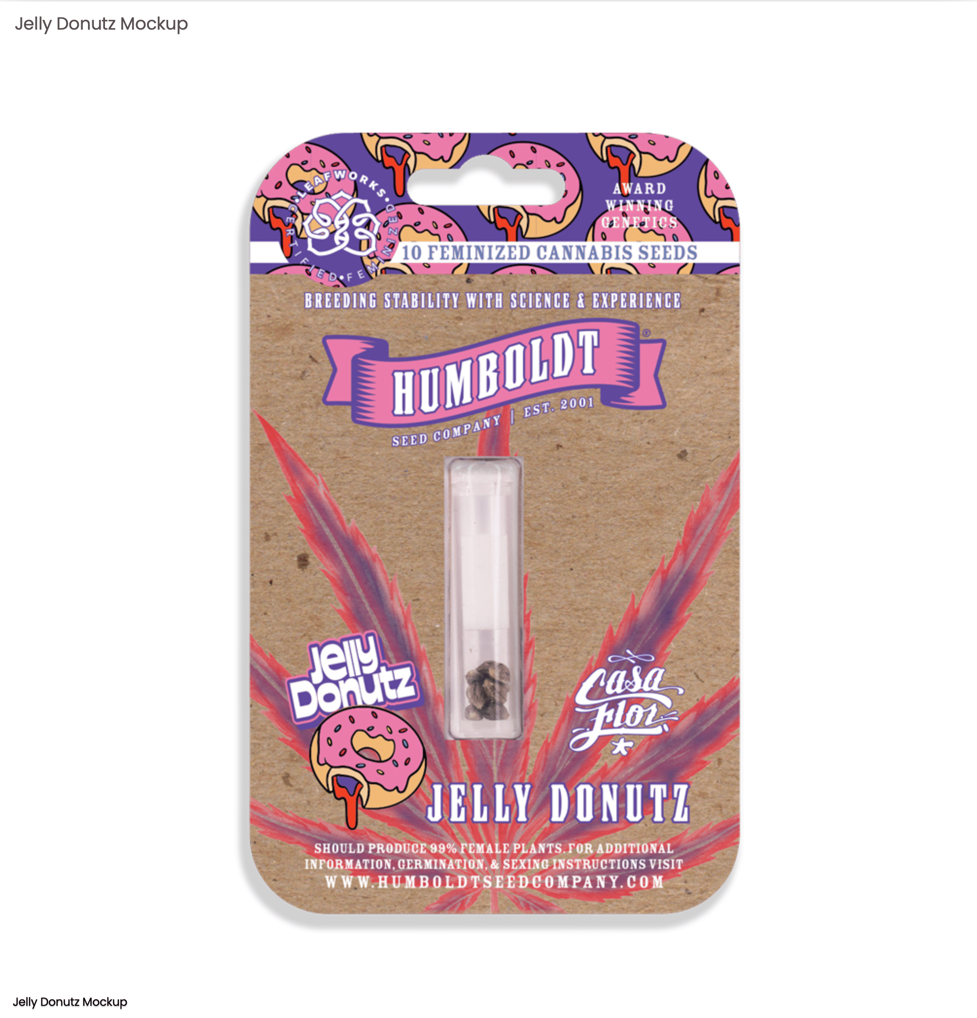 Jelly Donutz - 10pk Feminized Seeds - Humboldt Seed Company - Fem Seed - Hybrid - $100 - Seeds