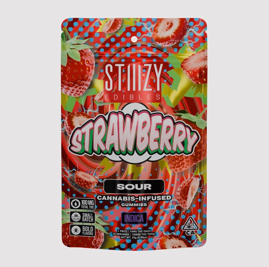 Sour Strawberry Gummies - 100mg - STIIIZY - Sour Strawberry - $14 - Gummies