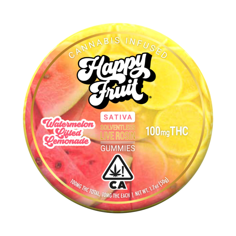 Watermelon Lifted Lemonade (S) Live Rosin Gummies *B1G1 EVERYDAY* - Happy Fruit - Watermelon Lifted Lemonade (S) - $16 - Edibles