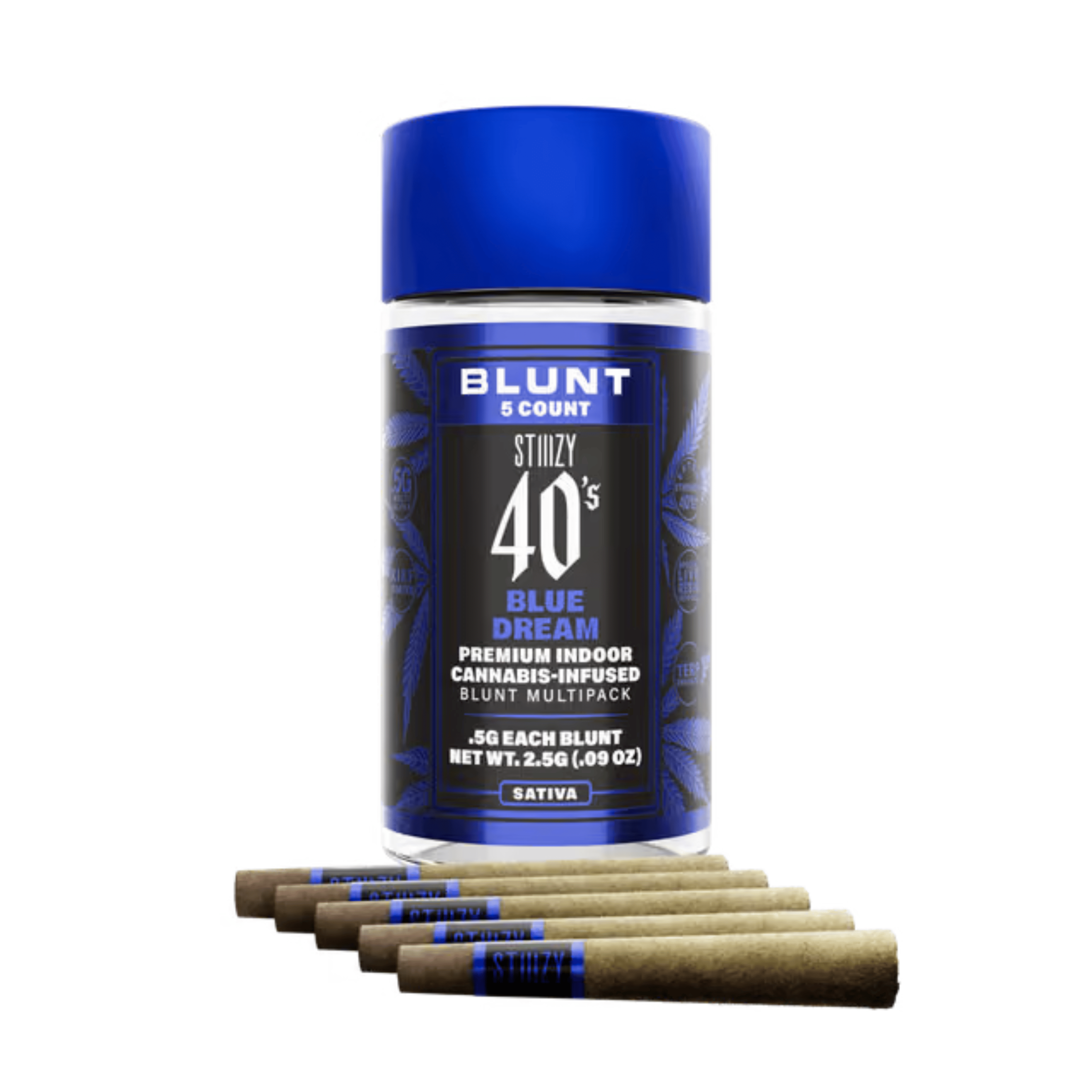 40's | Blue Dream Infused Mini Blunt 5 Pack - 2.5g - STIIIZY - - $30 - Infused Pre-Rolls