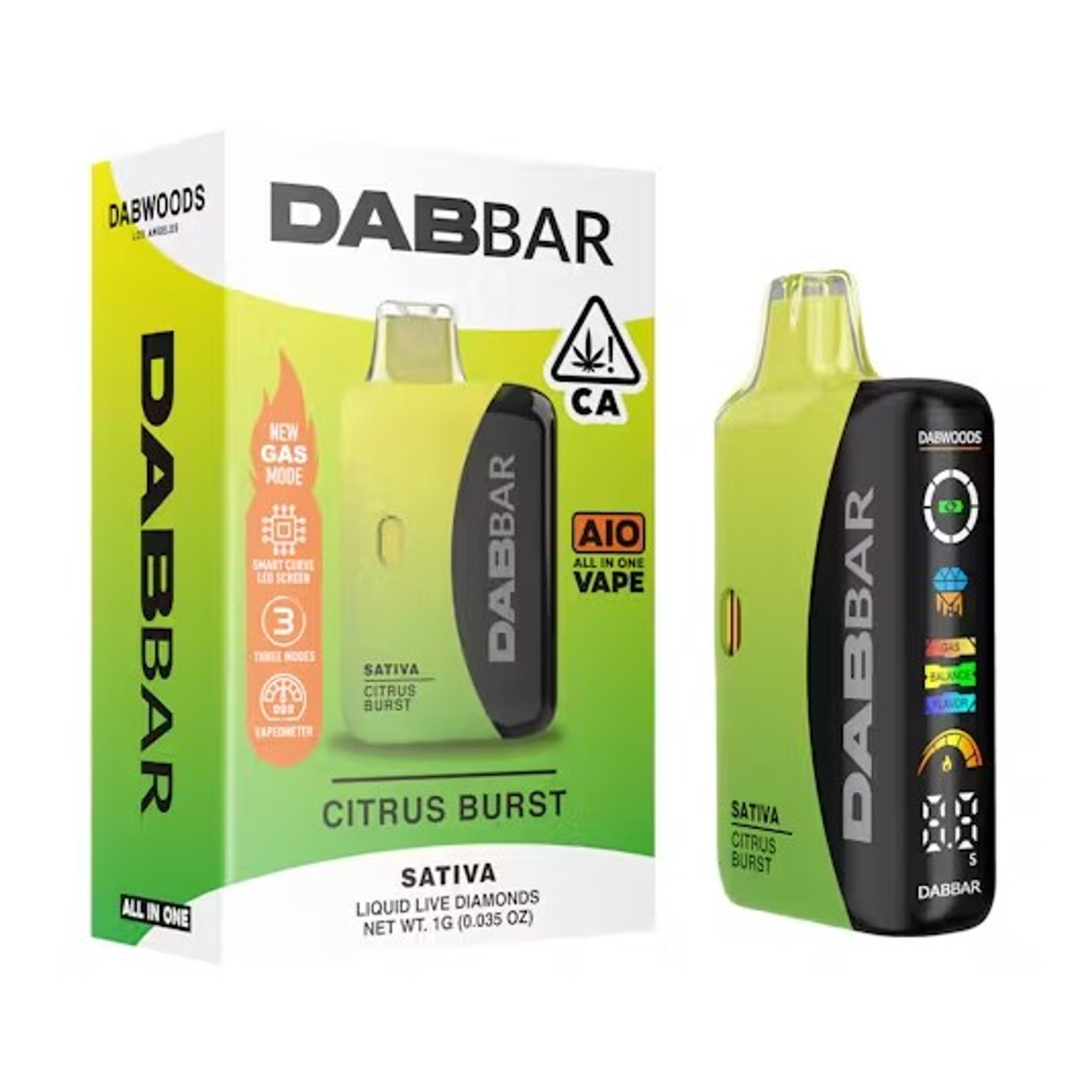 Dabwoods AIO - Citrus Burst - Liquid Live Diamonds Dabbar 3.0 All-In-One Vape - 1g - Dabwoods - AIO - $39.99 - Disposable Vape Pens (All In One)