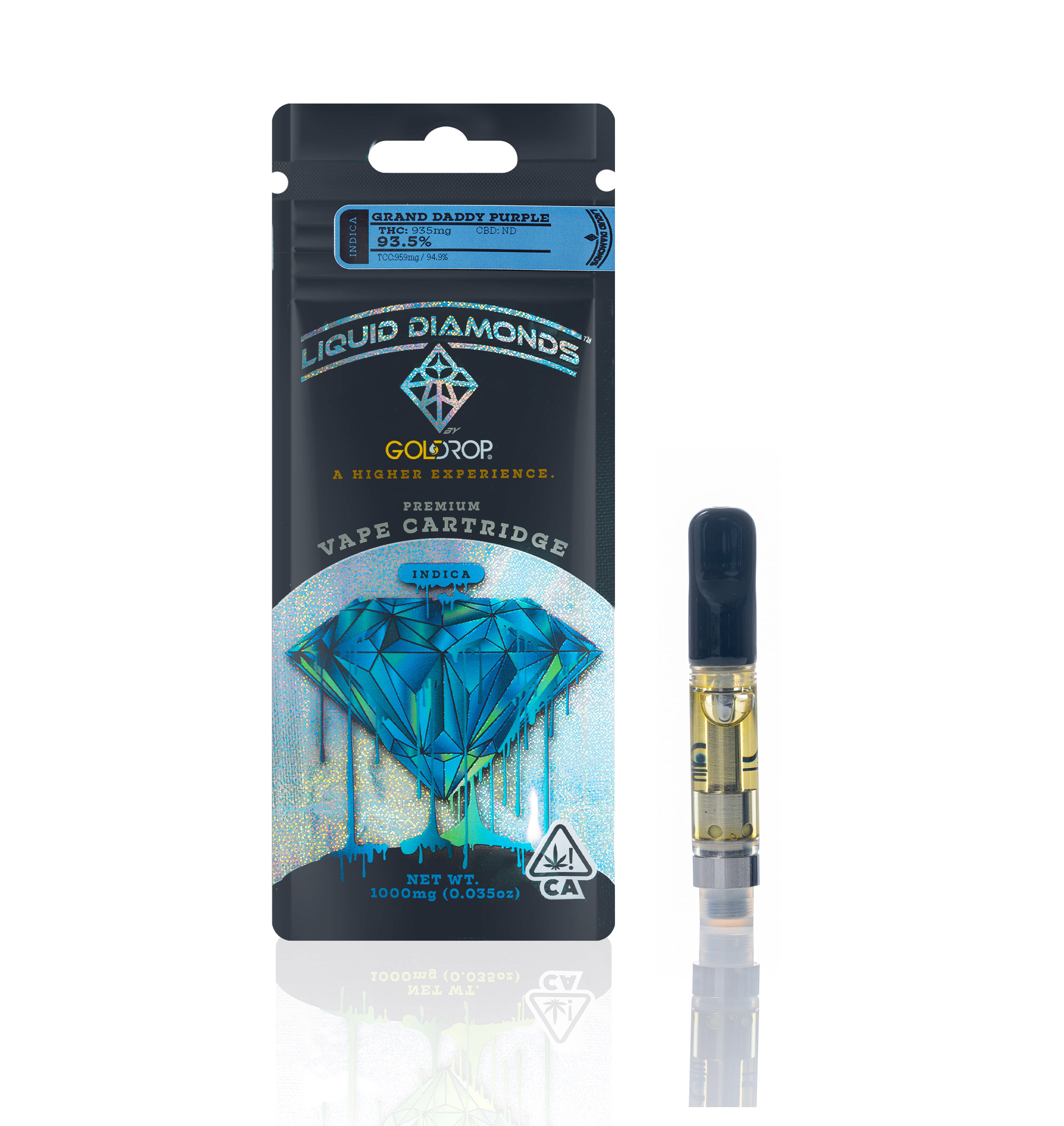 Grape Ape - 1g Liquid Diamonds Cartridge - Gold Drop - 1g Cart - Indica - $25 - 510 Cartridges