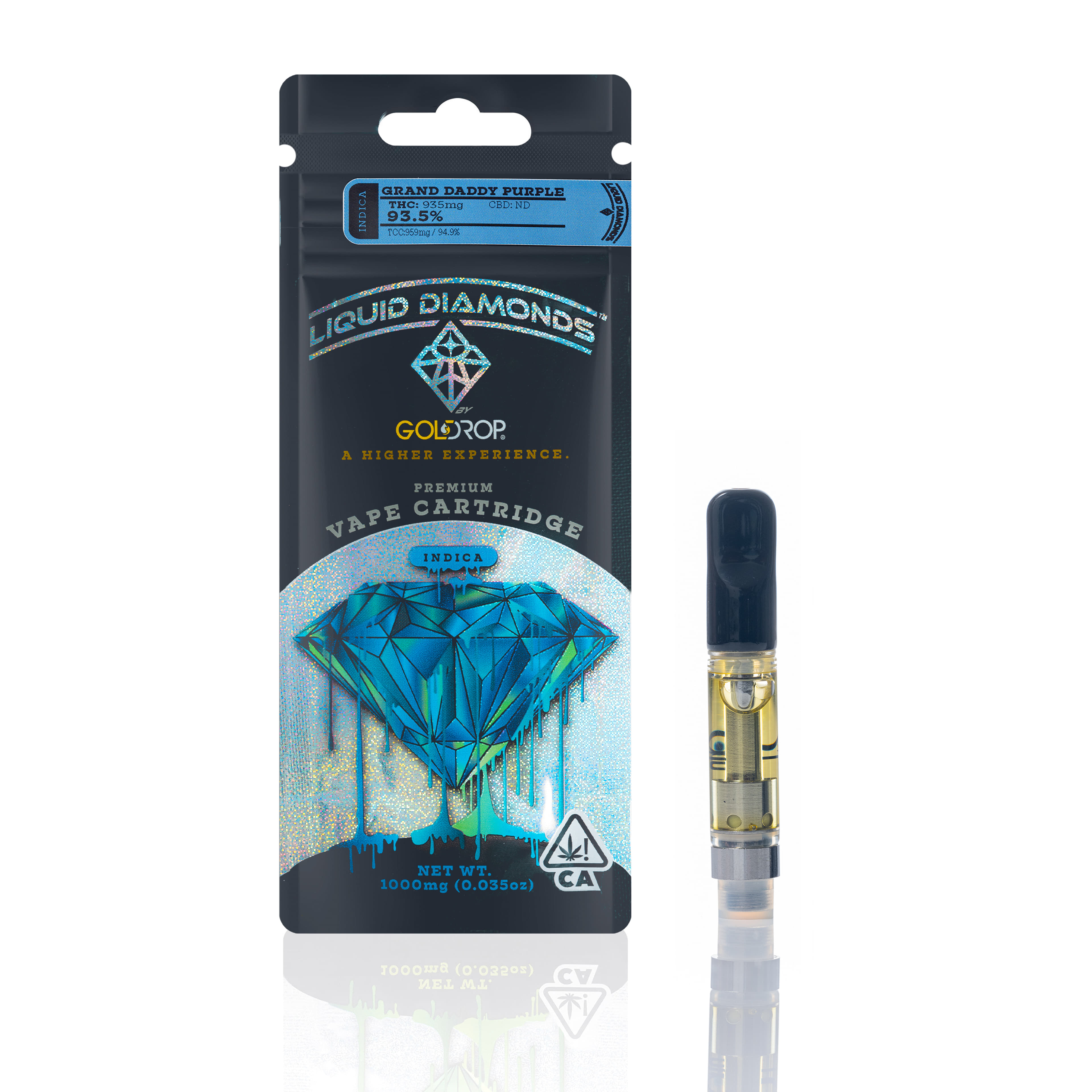 Grape Ape - 1g Liquid Diamonds Cartridge - Gold Drop - 1g Cart - Indica - $25 - 510 Cartridges