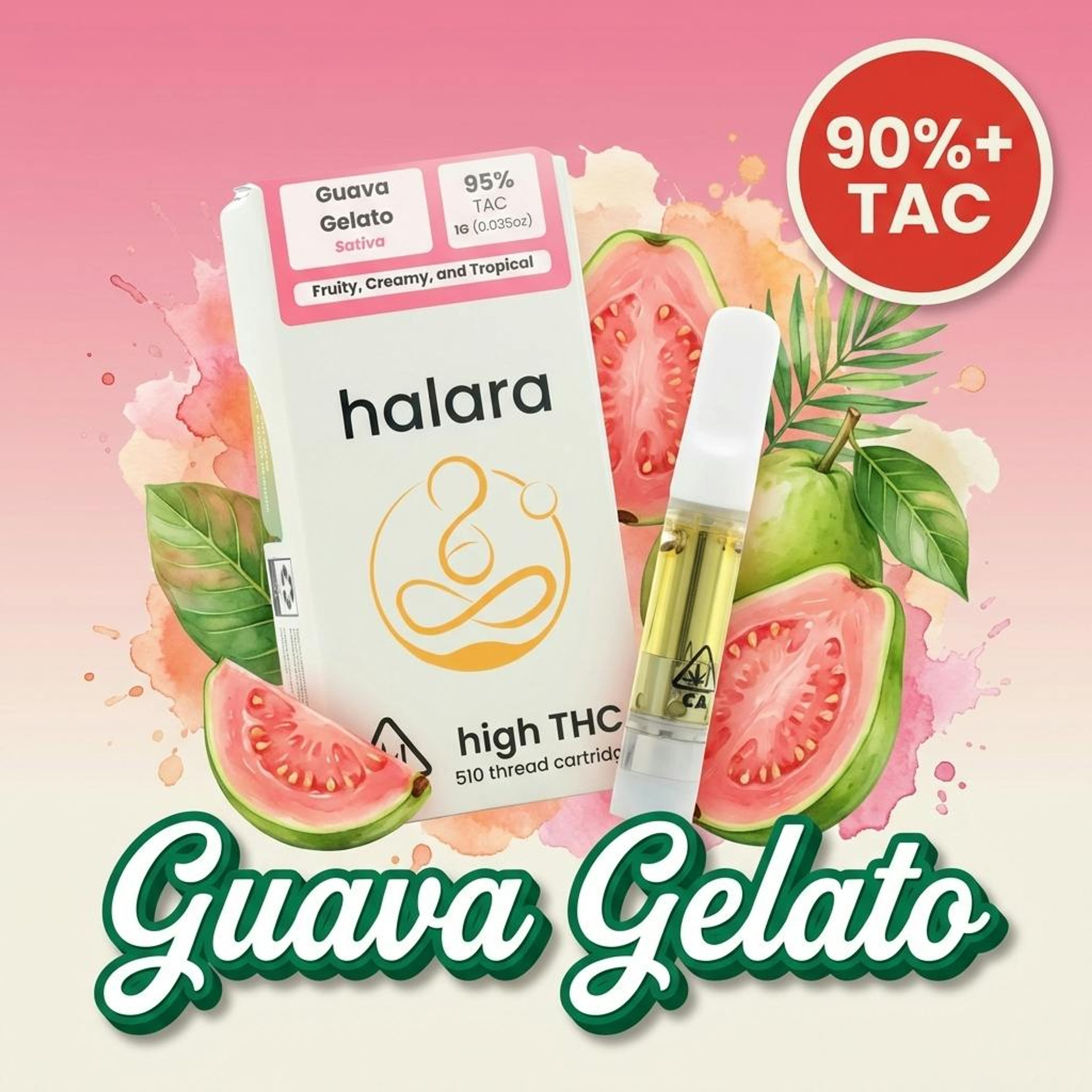 Guava Gelato 1G Cartridge High THC - HALARA - - $28 - Vape