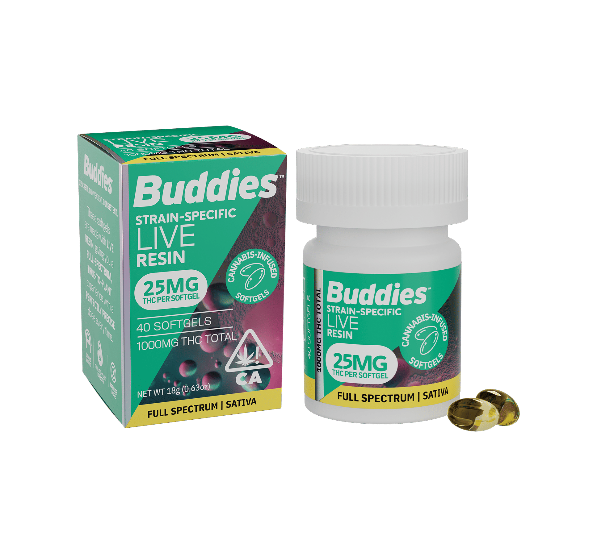 GG48 Live Resin Softgels 40ct 1000mg - Buddies -  - $48.50 - Pill