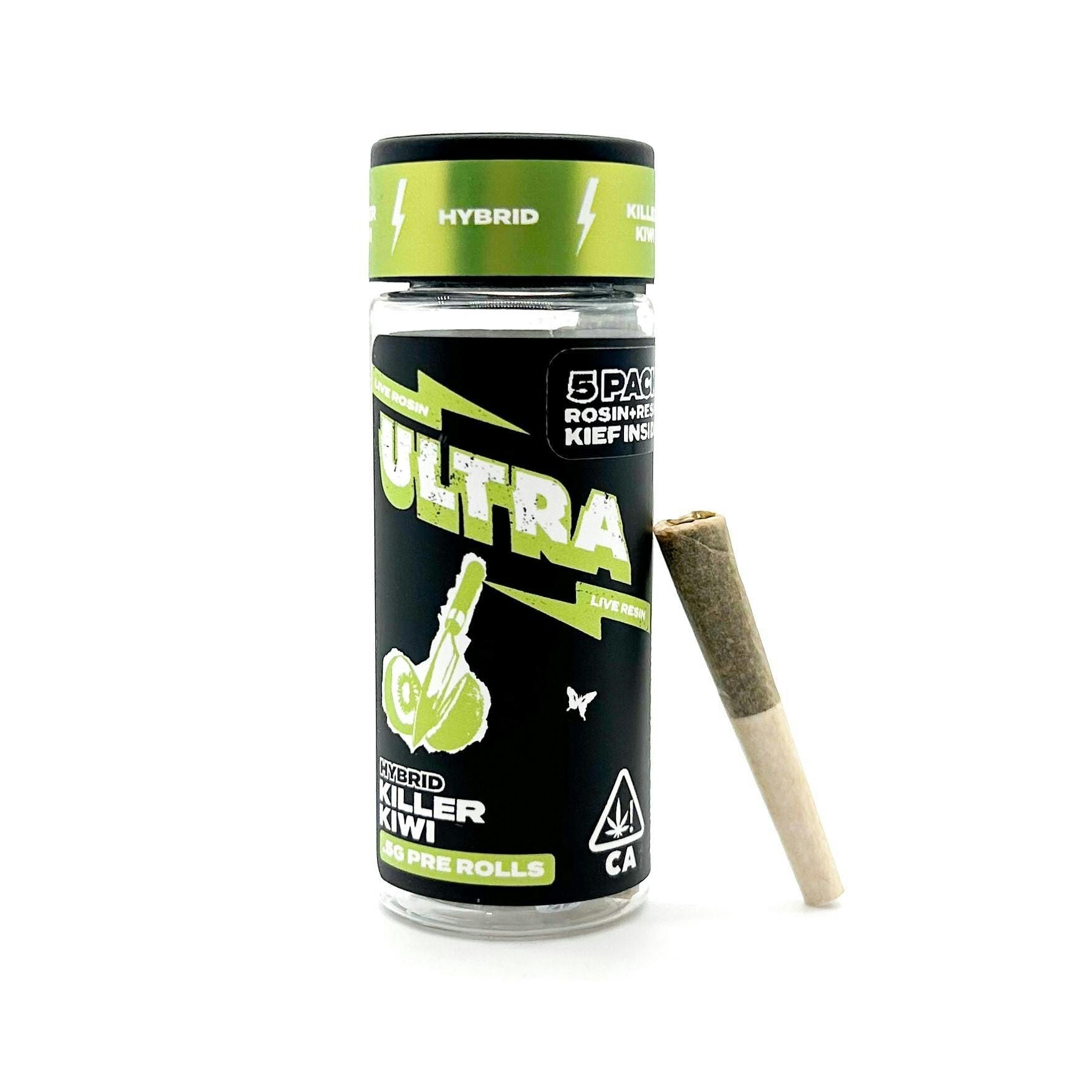 Killer Kiwi - 5pk .5g Rosin/Resin Infused Pre Rolls - ULTRA xP -  - $21.75 - Pre-Rolls