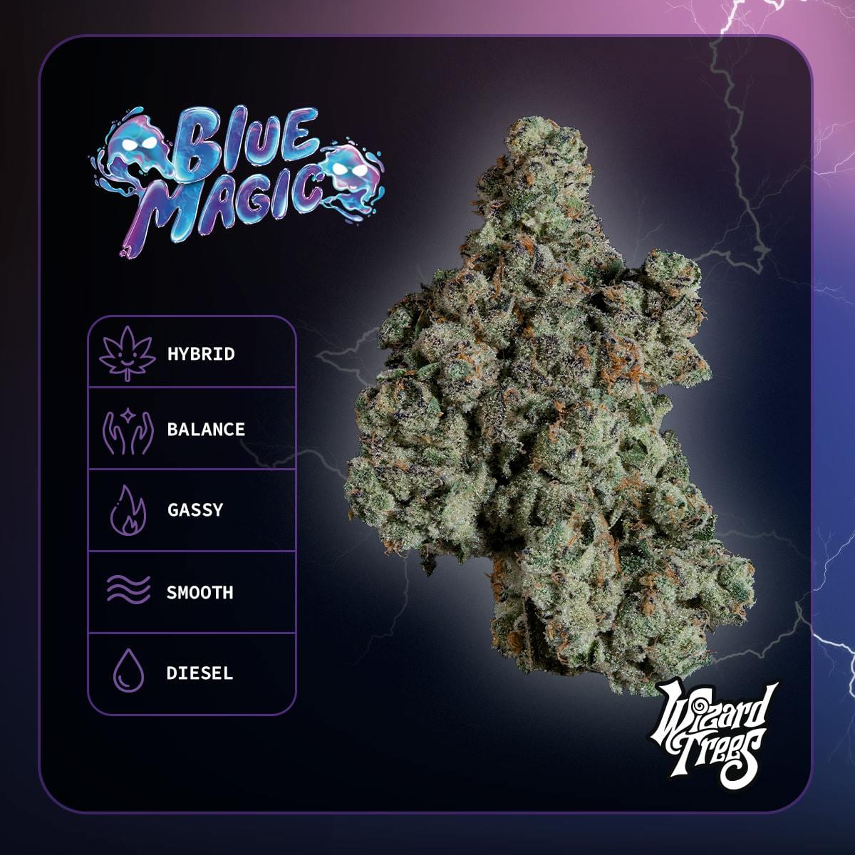 Blue Magic (S/H) 35.19% - 3.5G *SPECIAL PRICING* - Wizard Trees - Blue Magic  (S/H) - $49 - Exotic Eighths - Buy 8 Mix & Match get 13.5% Off PLUS $.01 Punch T1 Rosin