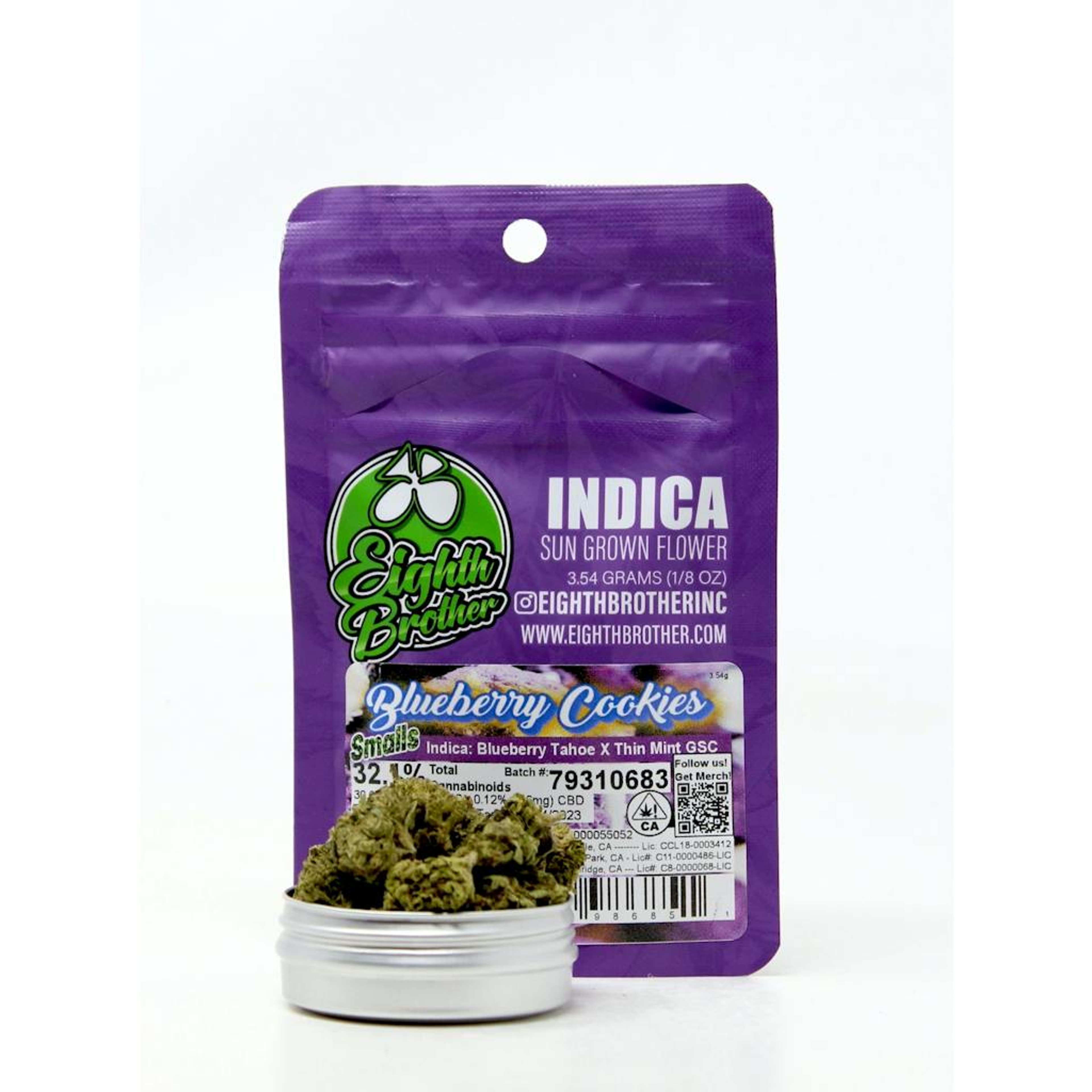 Blueberry Cookies - 3.5g smalls - Eighth Brother - 3.5g - Indica - $9 - Flower/Infused Flower (3.5 Grams)