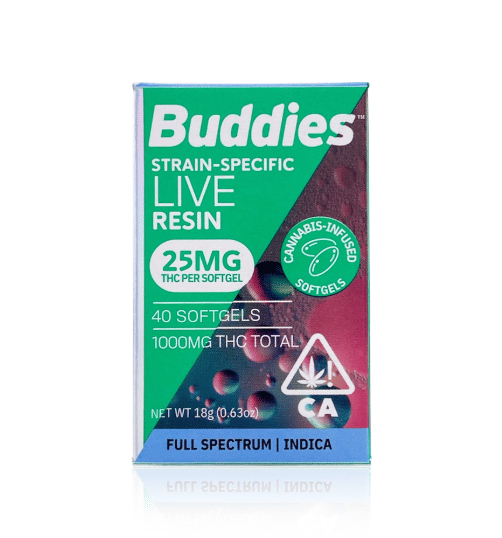 25mg SOFT GEL CAPSULES - Buddies - SATIVA - $50 - Concentrates