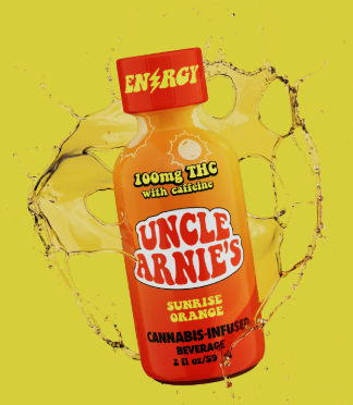 Uncle Arnie's 100mg 2oz - Uncle Arnie's - Sunrise Orange w/Caffeine - $9.50 - Edibles
