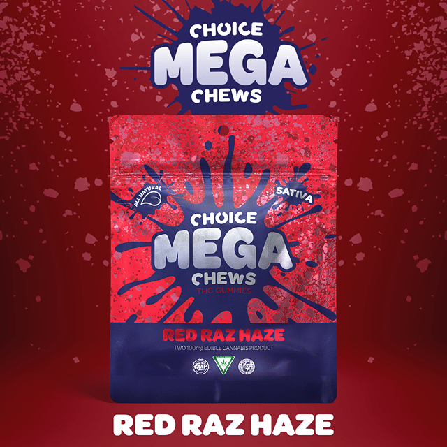 Mega Chews 200mg - Red Raz Haze