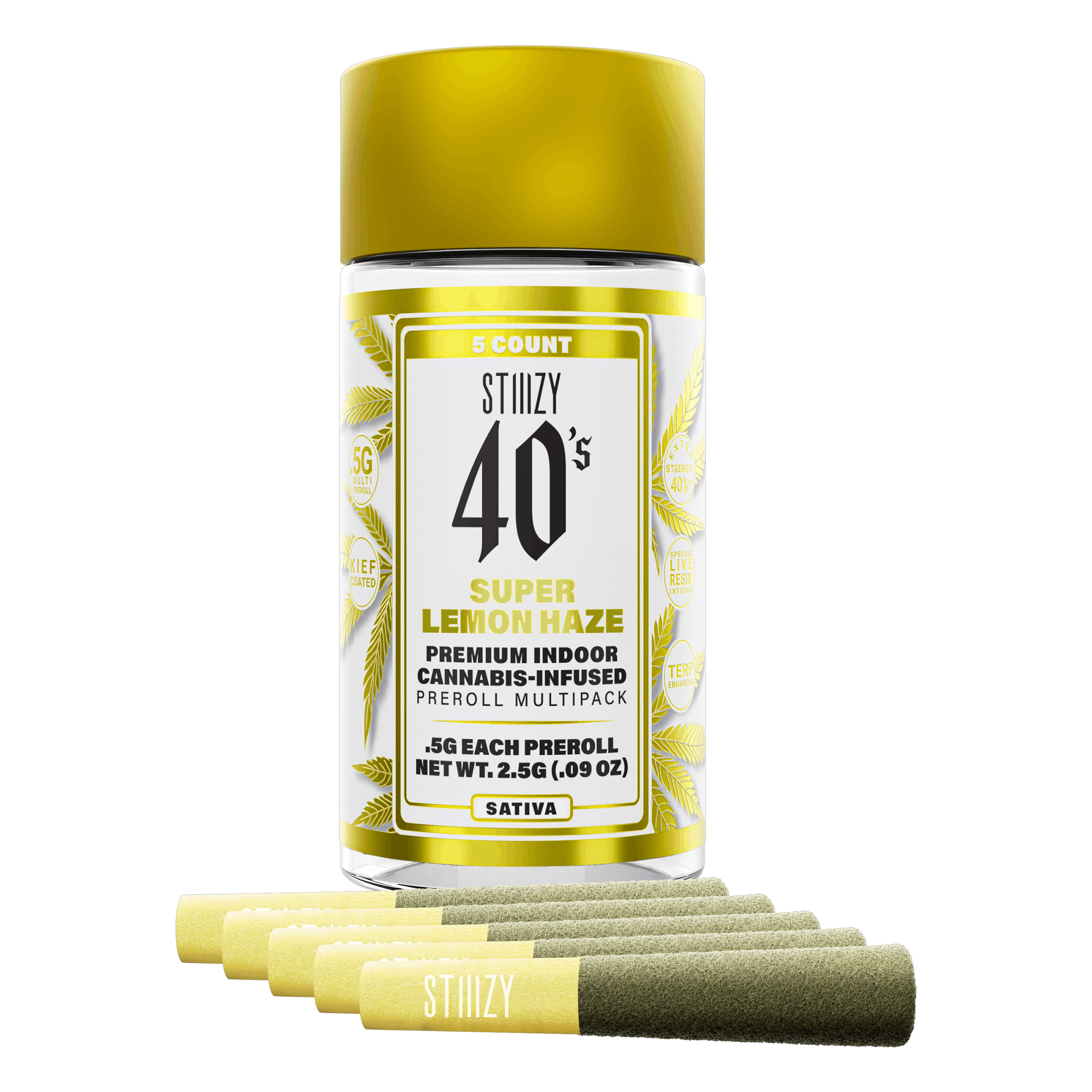Super Lemon Haze (S) Infused Mini Prerolls - 5pk *B2G1 EVERYDAY* - Stiiizy - Super Lemon Haze (S) - $25.90 - Pre-Rolls
