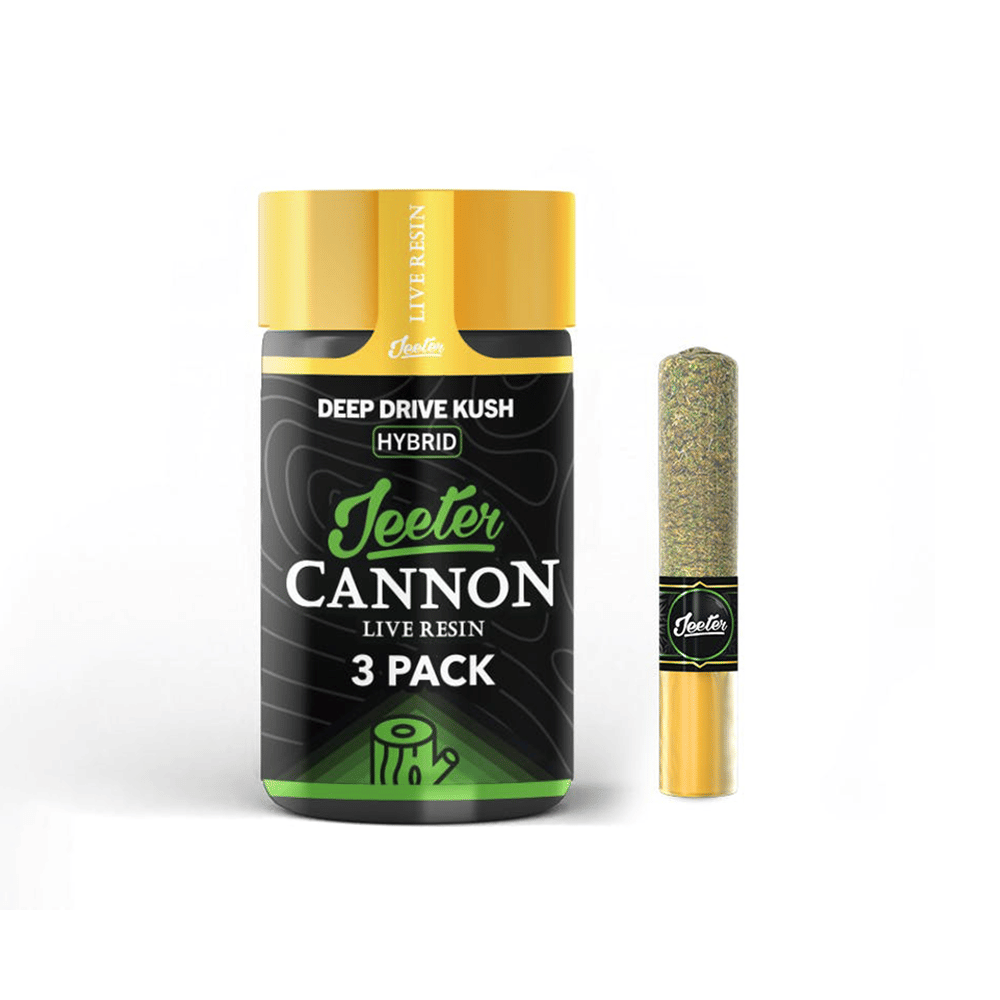Jeeter Infused Resin Cannons 0.5G x 3 Prerolls Deep Drive Kush - Jeeter -  - $30 - Pre-Rolls
