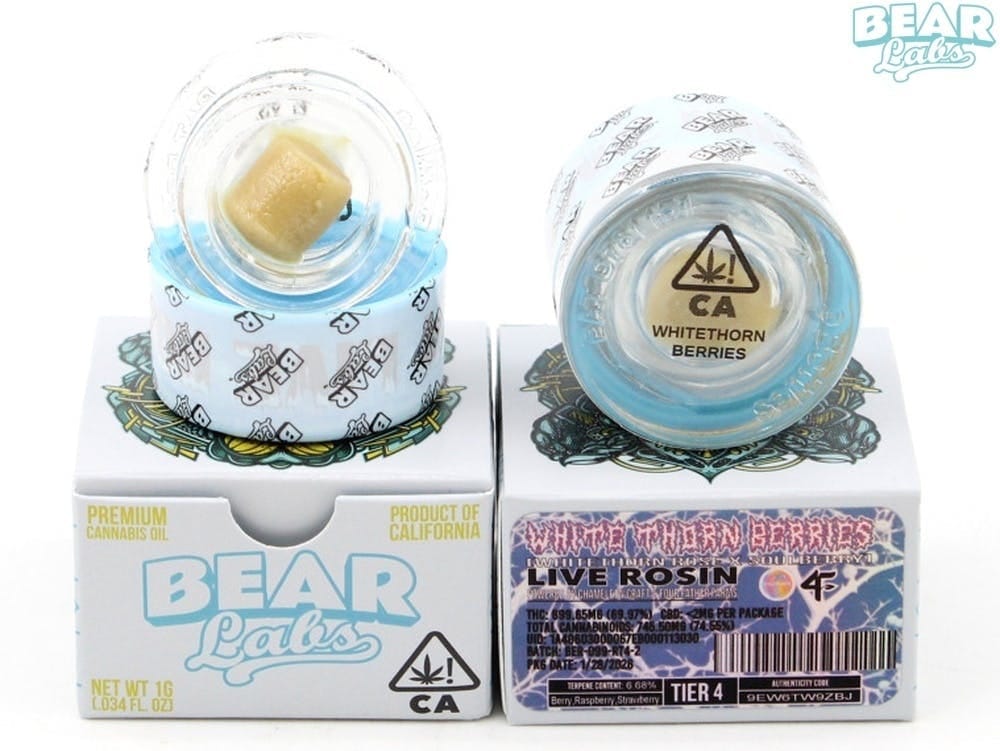 Rosin - White Thorn Berries - Bear Labs - Tier 4 - $35 - Concentrate