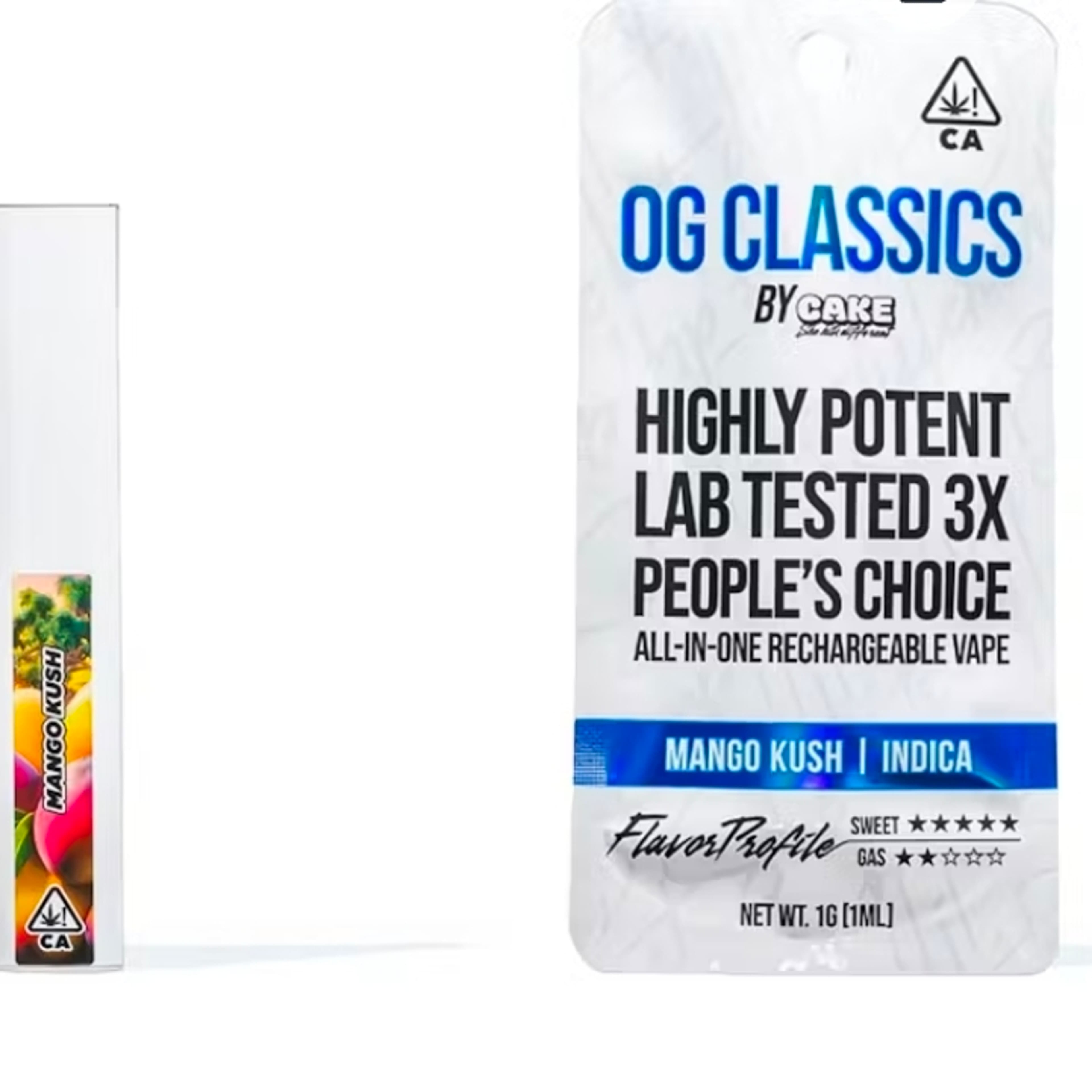 CAKE - OG Classic - 1 gram Rechargeable - Mango Kush - - $35.99 - Vape