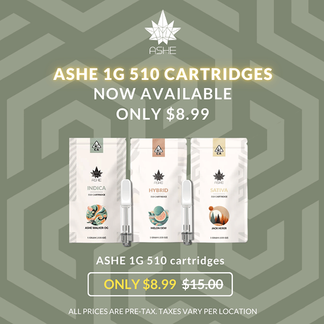 ASHE 1g 510 Cartridges - LIMITED TIME PRICING🌱