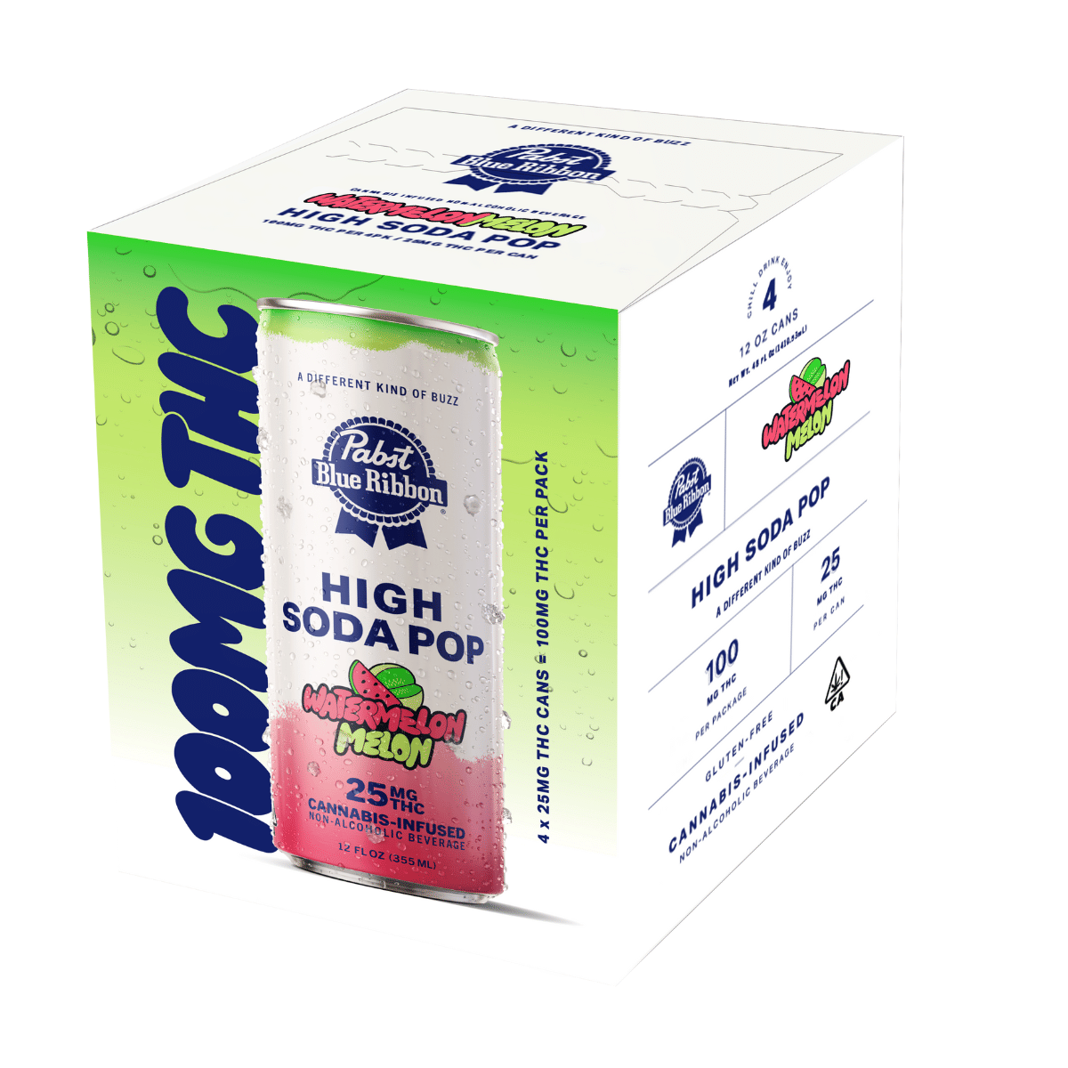 Pabst (PBR): Cannabis High Soda Pop - Watermelon Melon