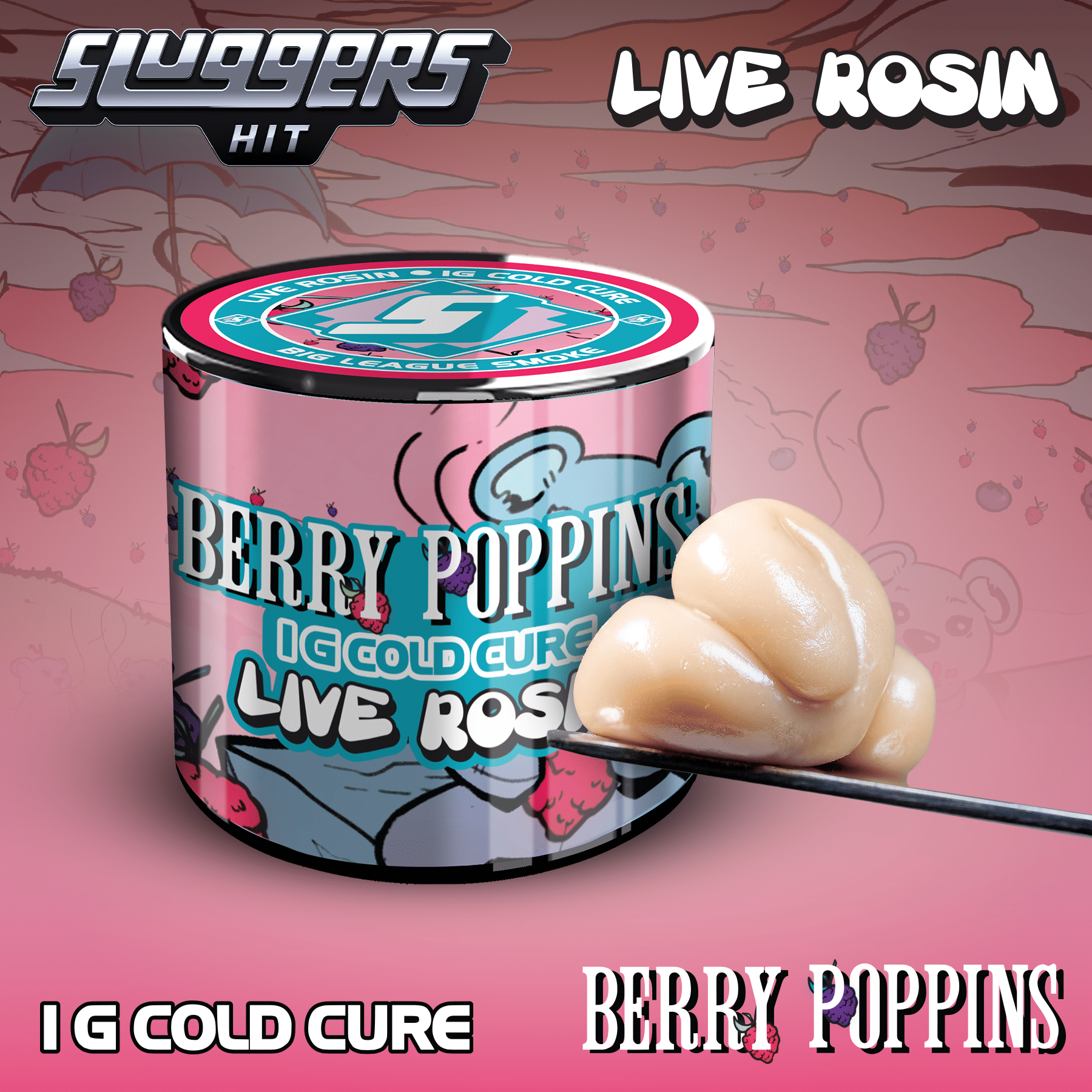 Berry Poppins - 1g Live Rosin - Sluggers Hit - 1g Rosin - Hybrid - $35 - Concentrates