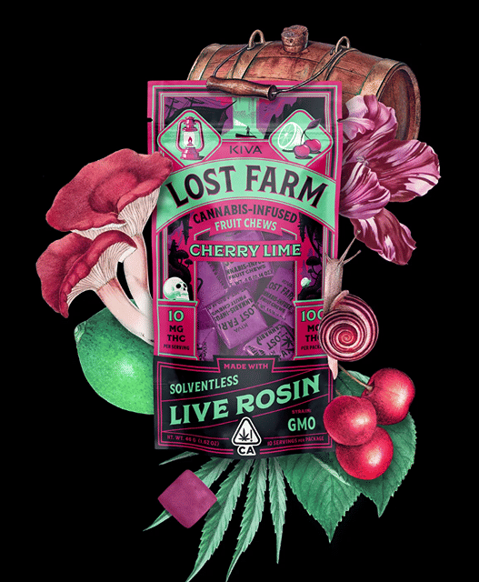 KIVA - Lost Farm Chews - Cherry Lime GMO Rosin