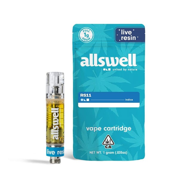 Allswell Live Resin Vape Cartridge - RS11 (1g Indica)