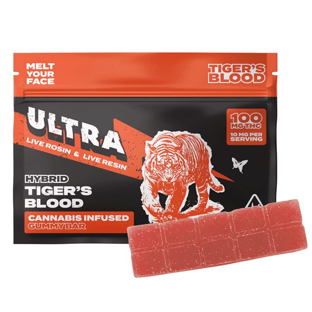 Tiger's Blood Live Resin & Rosin Infused Gummy Bar 100mg