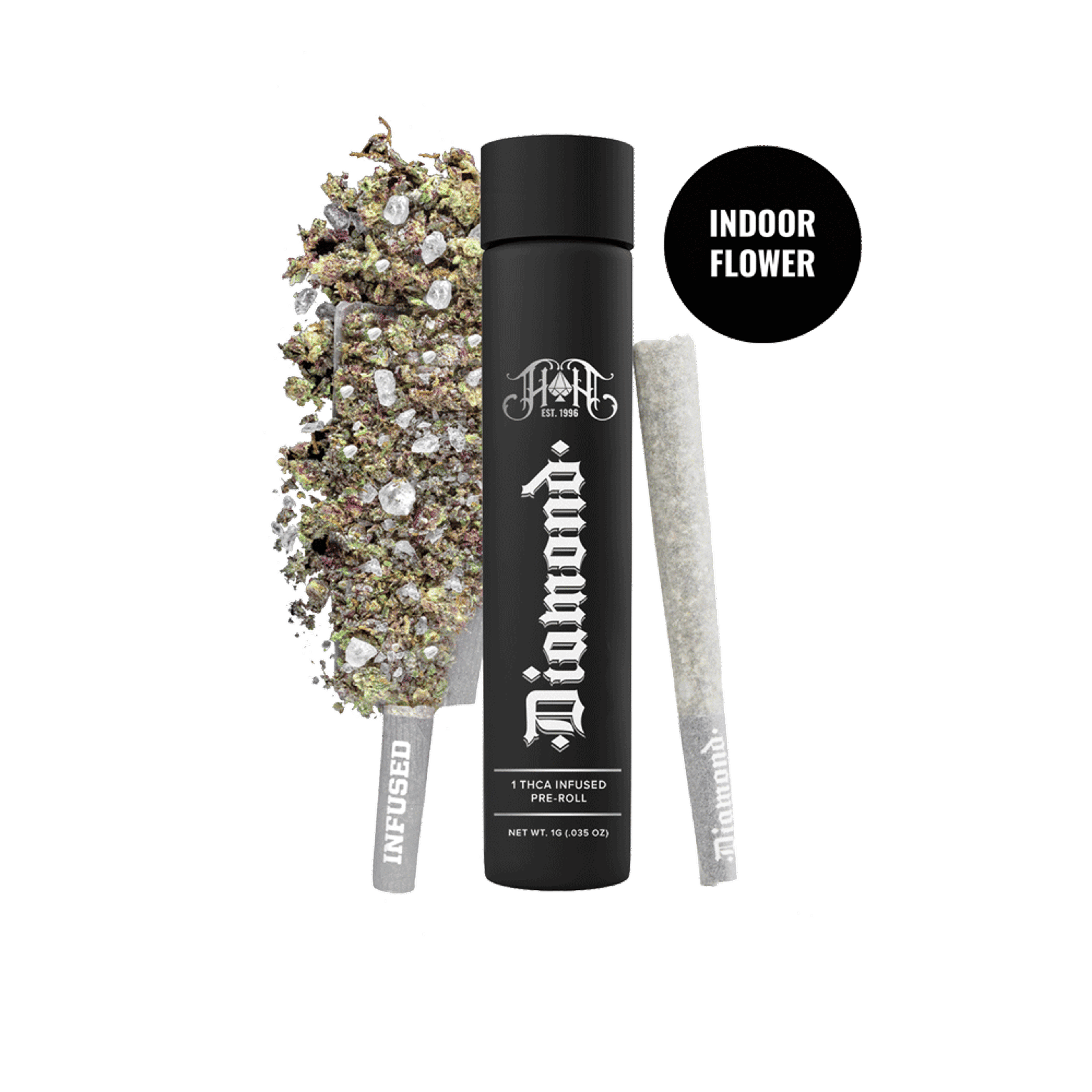 Diamond Infused: Durban Poison Pre-Roll - 1g - Heavy Hitters - - $20 - Infused Pre-Rolls