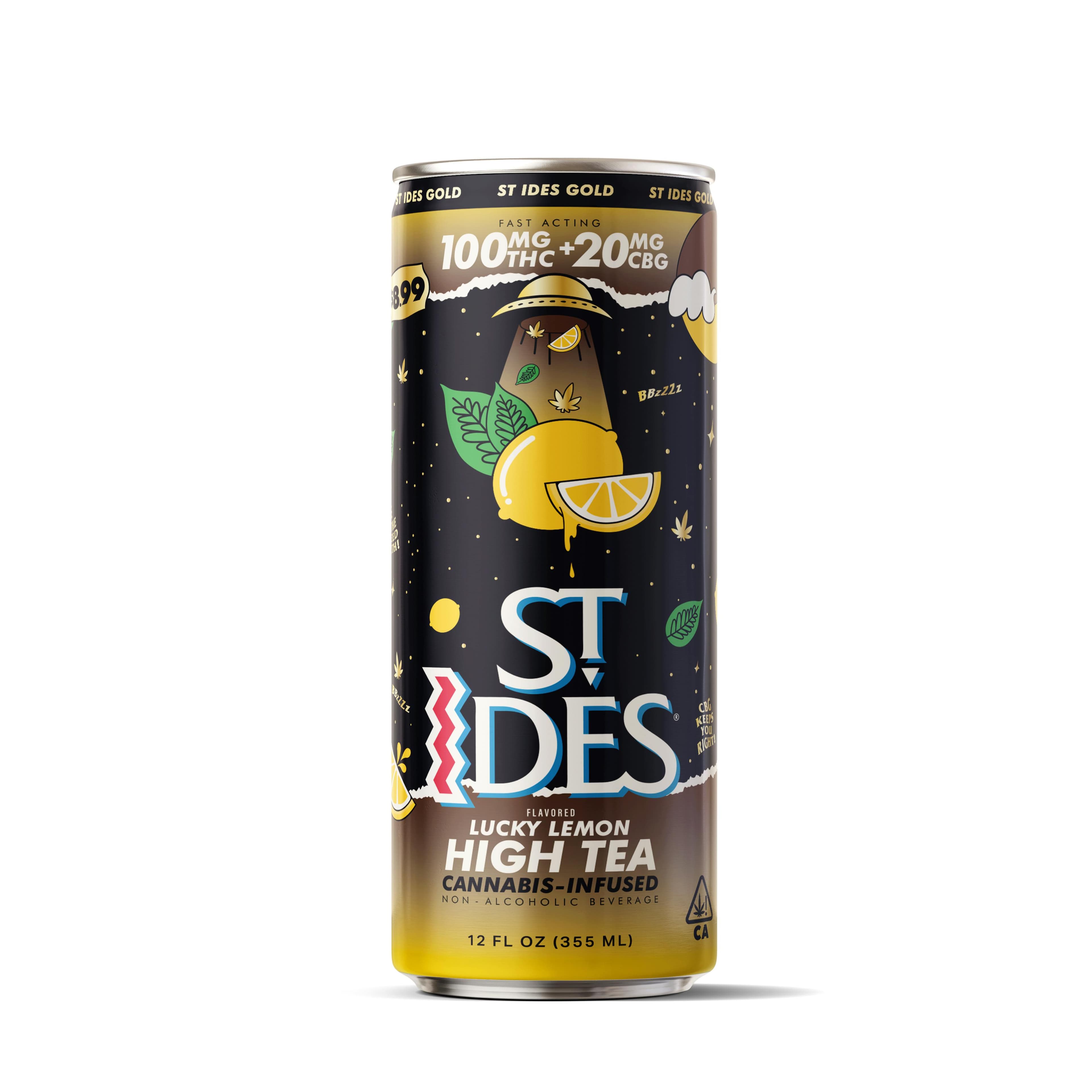 Lucky Lemon | 12oz High Tea 100MG + 20MG CBG - ST IDES - - $11 - Drinks