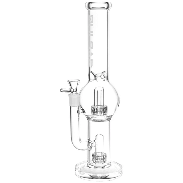 PULSAR Double Chamber Bubble Glass Water Pipe | 14" | 14mm F
