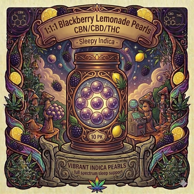 1:1:1 Blackberry Lemonade Pearls - CBN/CBD/THC - Sleepy Indica